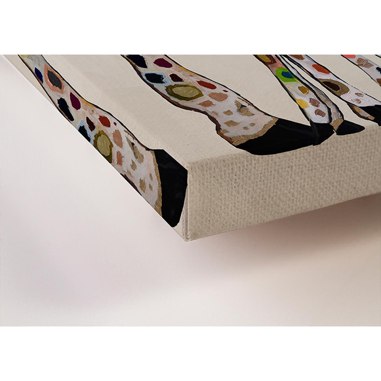 Giraffe Family of Four on Cream - Diptych Stretched Canvas Wall Art - Twinkle Twinkle Little One