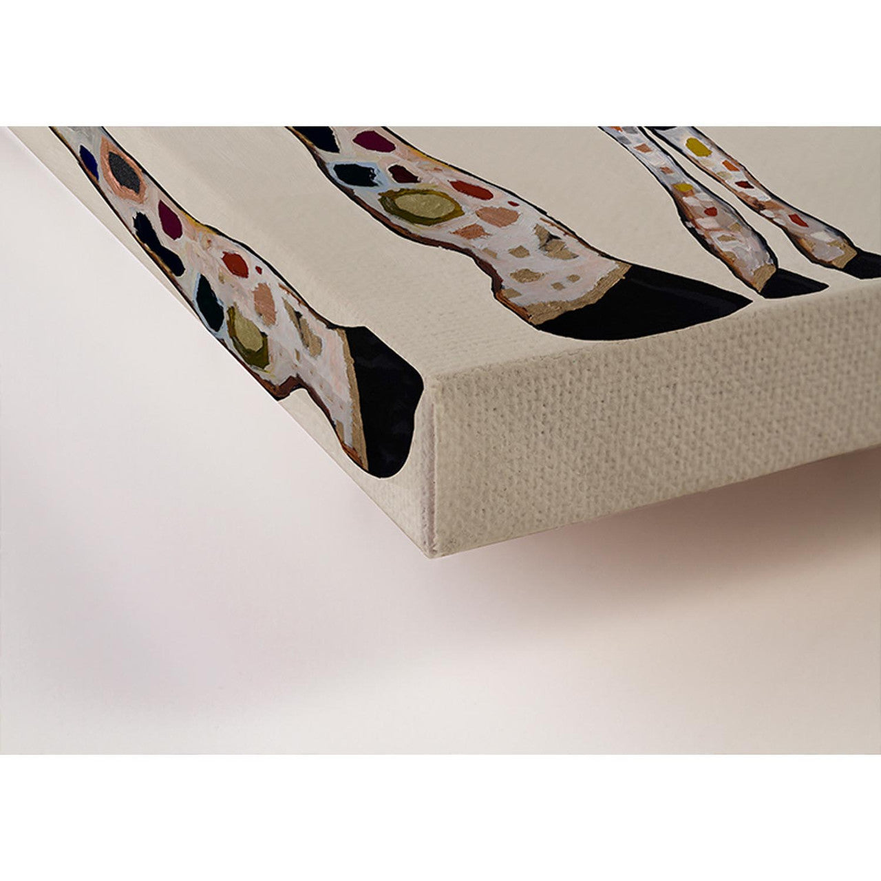 Giraffe Family on Cream - Diptych Stretched Canvas Wall Art - Twinkle Twinkle Little One