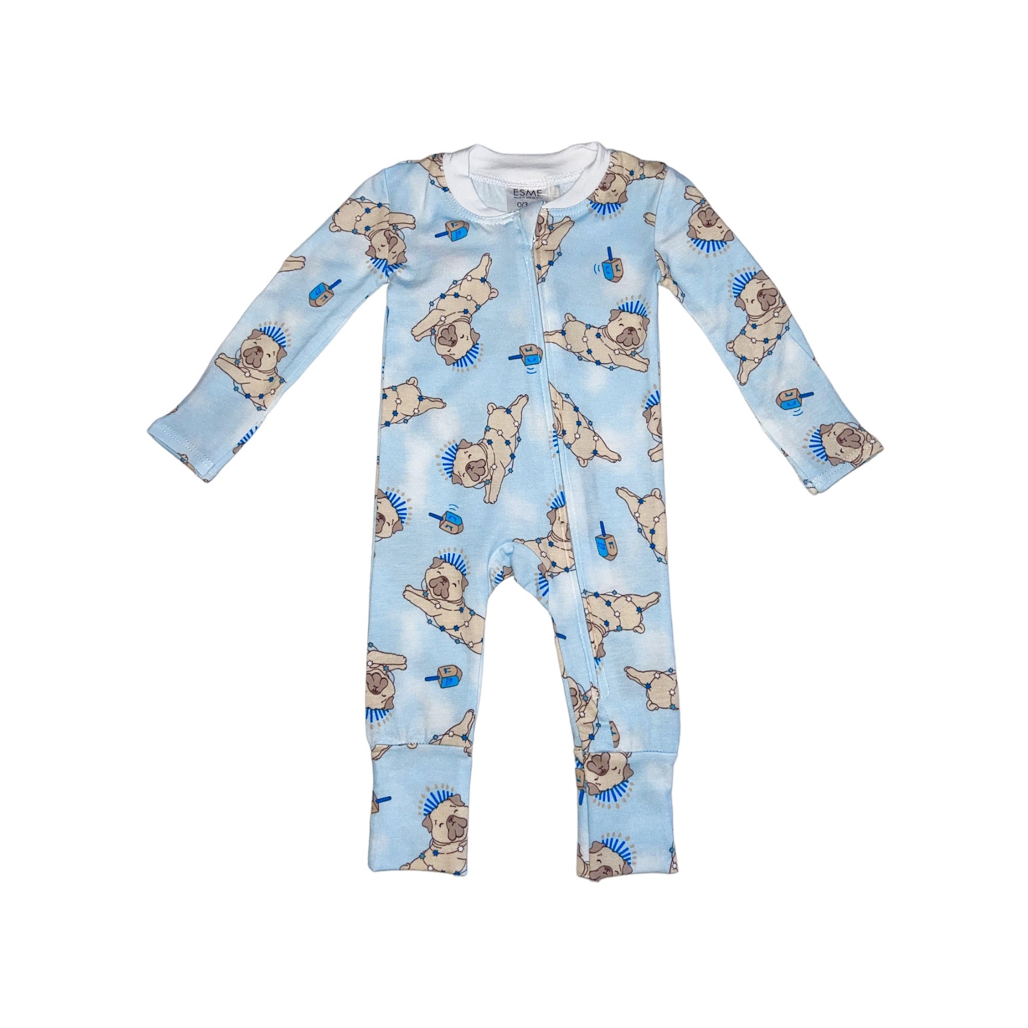 Hanukkah Pug Flip-Footie - Twinkle Twinkle Little One