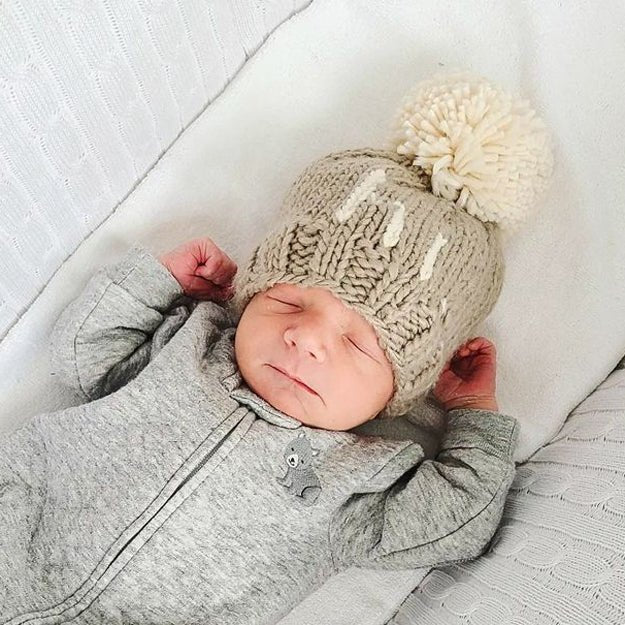 Hi. Pebble Brown Hand Knit Beanie Hat - Twinkle Twinkle Little One