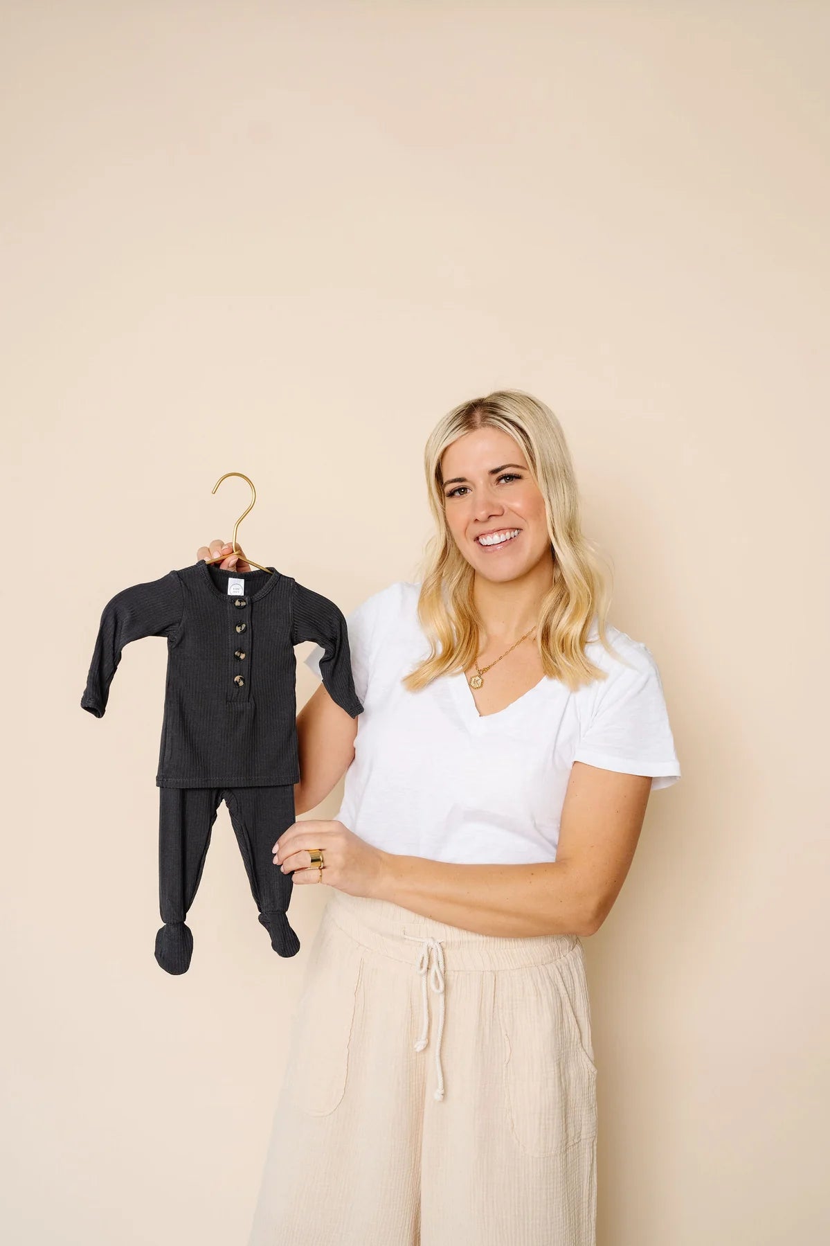 Lou Lou & Company Hudson Ribbed Top, Bottom + Hat Set - Twinkle Twinkle Little One