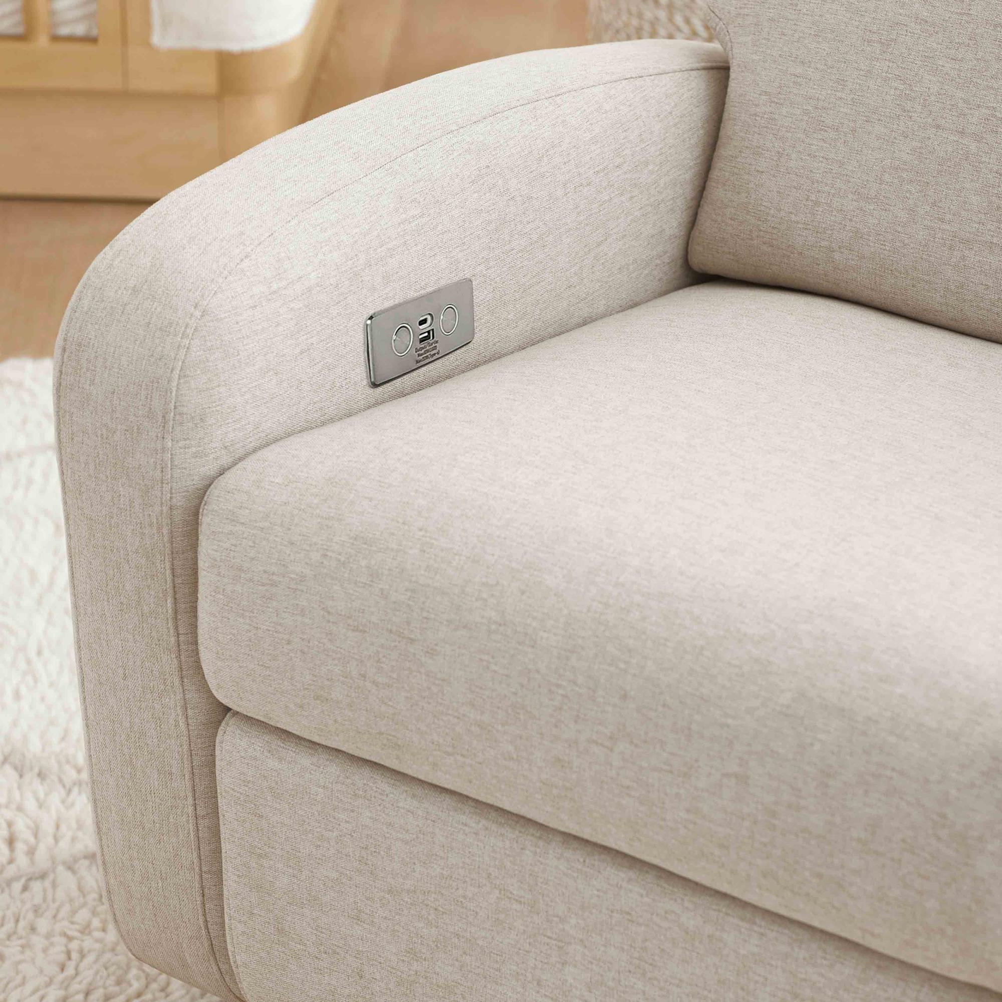Babyletto Nami Electronic Recliner and Swivel Glider Recliner with USB port