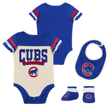 Chicago Cubs Onesie, Bib and Bootie Set