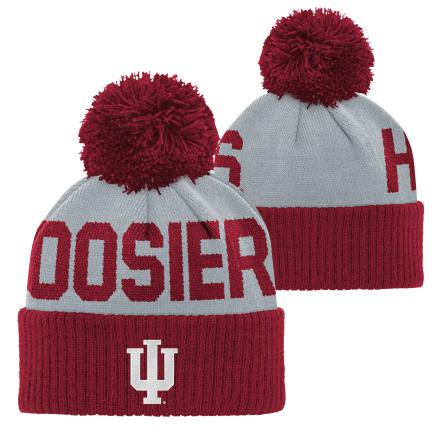 Infant Indiana Hoosiers Jacquard Crimson Grey Knit Hat
