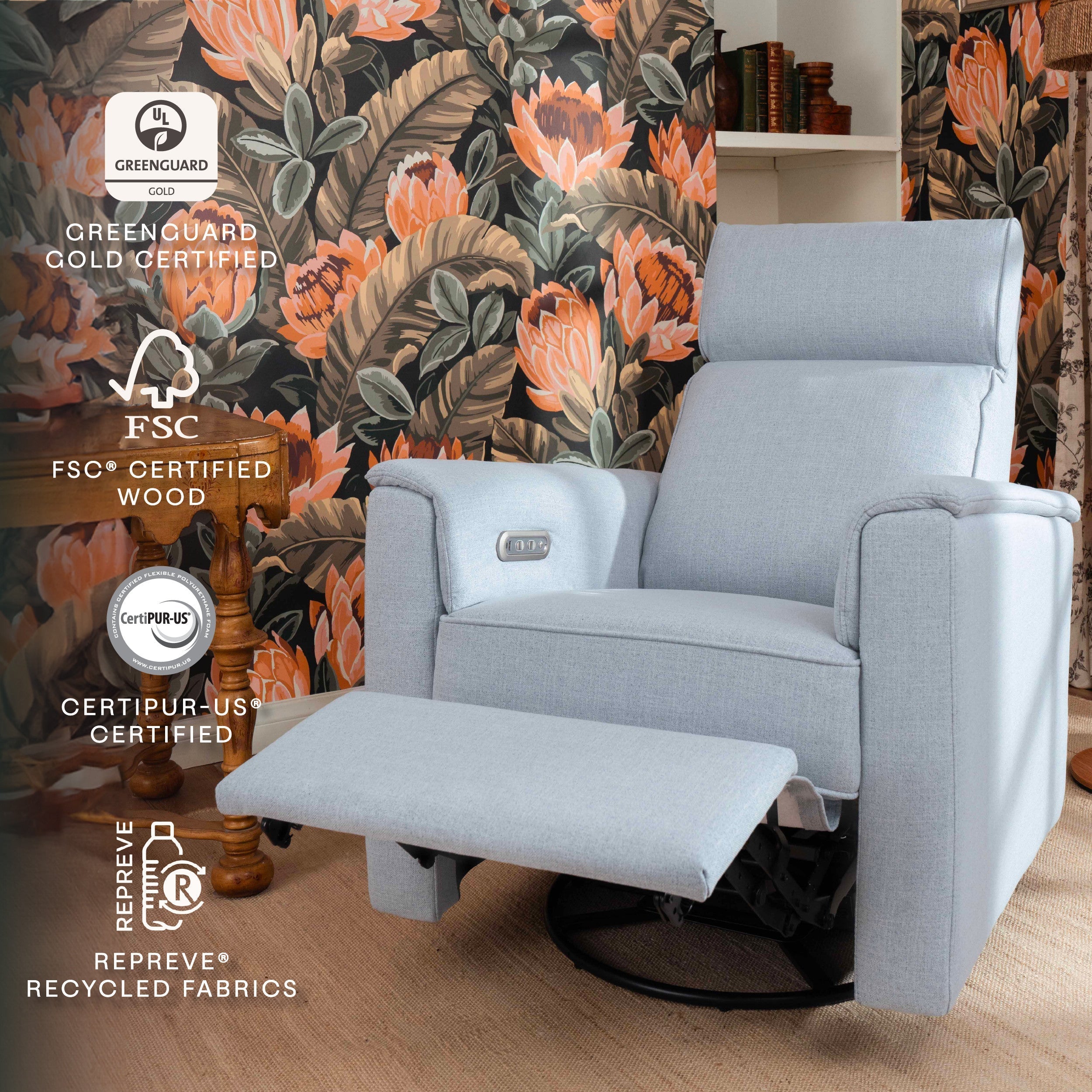Namesake Willa Plus Power Glider Recliner + Power Headrest
