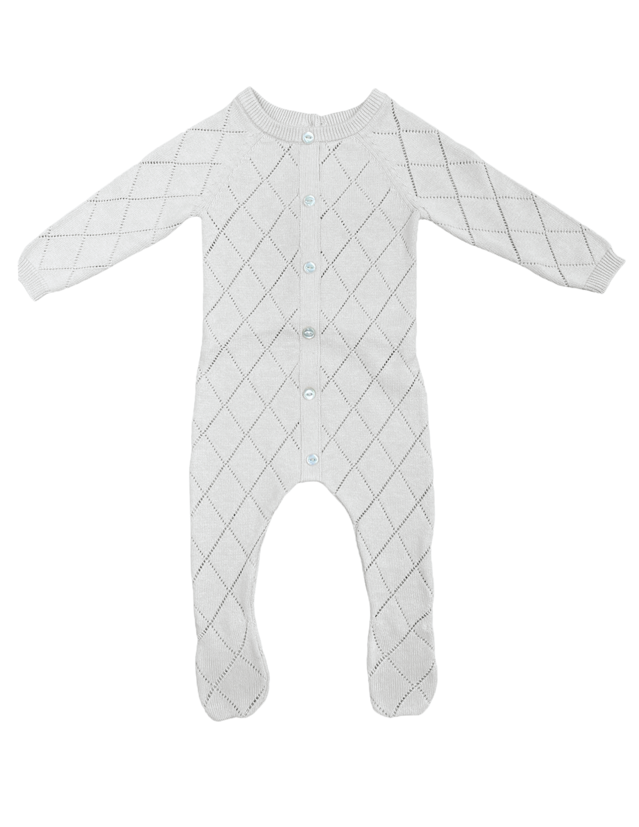 Diamond Pointelle Footie - Ivory - Twinkle Twinkle Little One