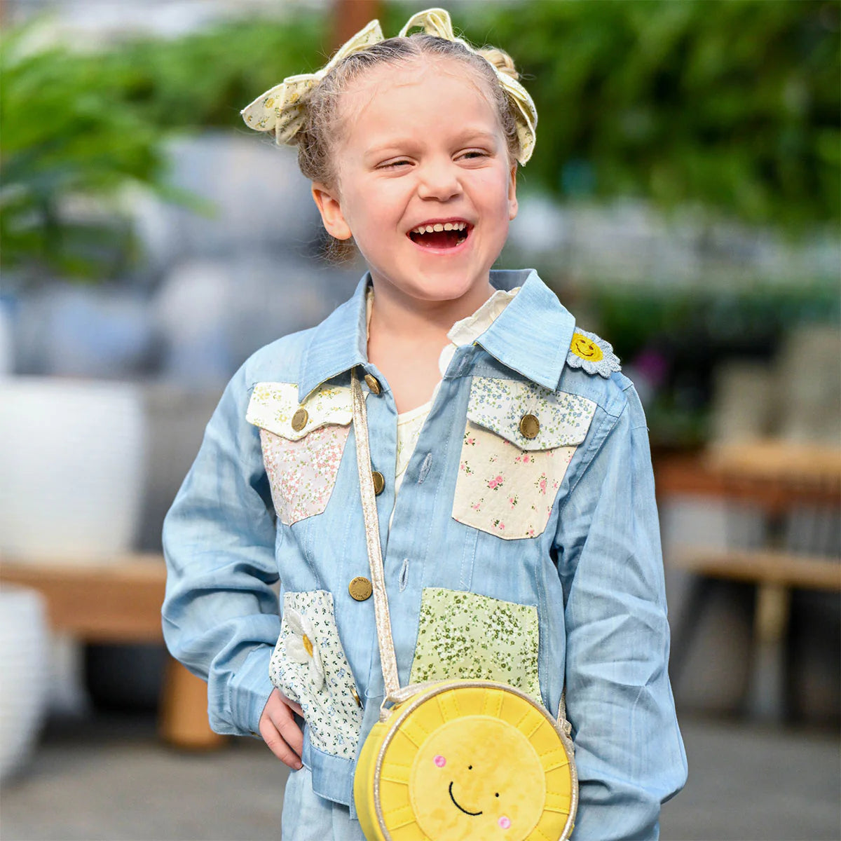 Dylan Lyocell Denim Jacket - Flower Field - Light Wash - Twinkle Twinkle Little One