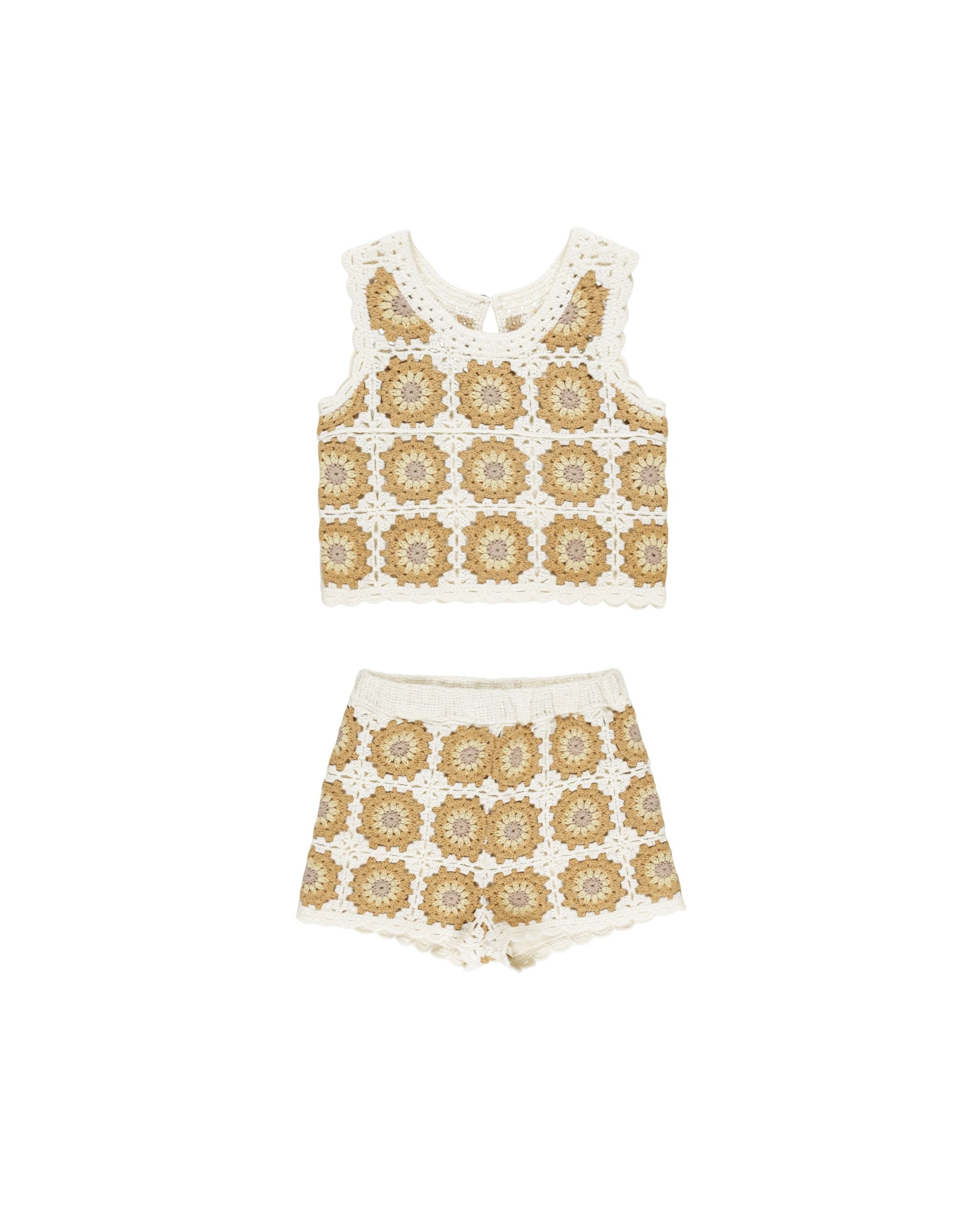 Crochet Tank Set - Marigold Daisy - Twinkle Twinkle Little One