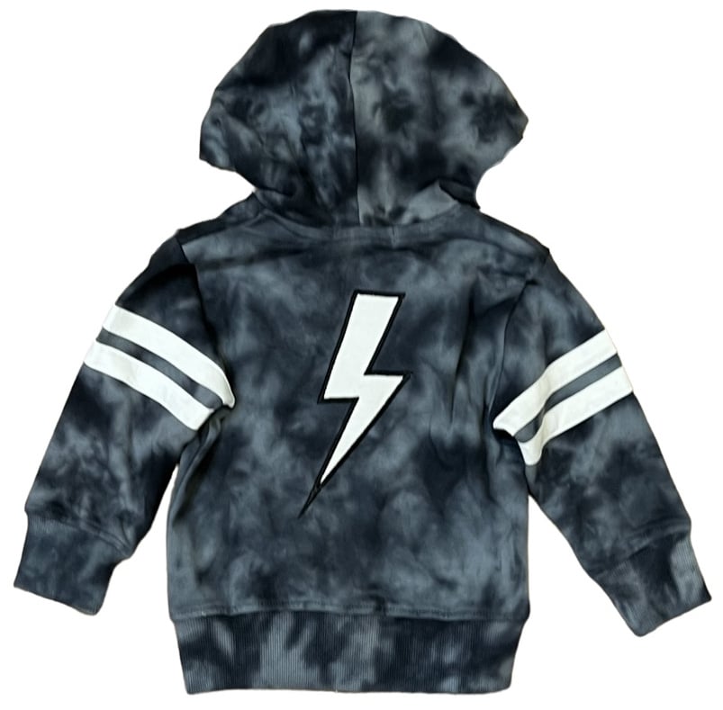 Little Mish Tie Dye Bolt Zip Hoody - Black - Twinkle Twinkle Little One
