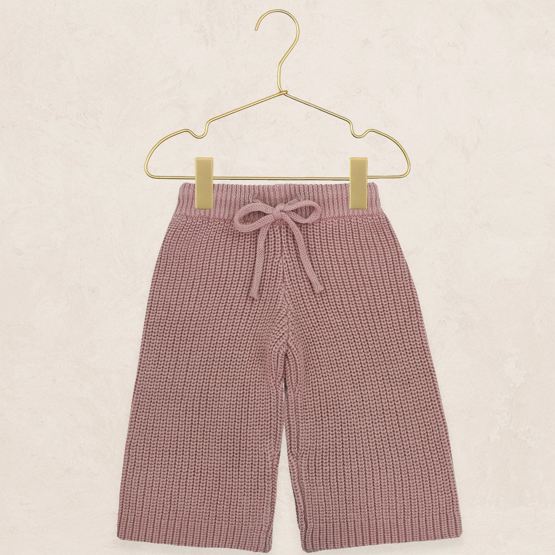 Knit Chunky Sweater & Wide Leg Pant - Mauve