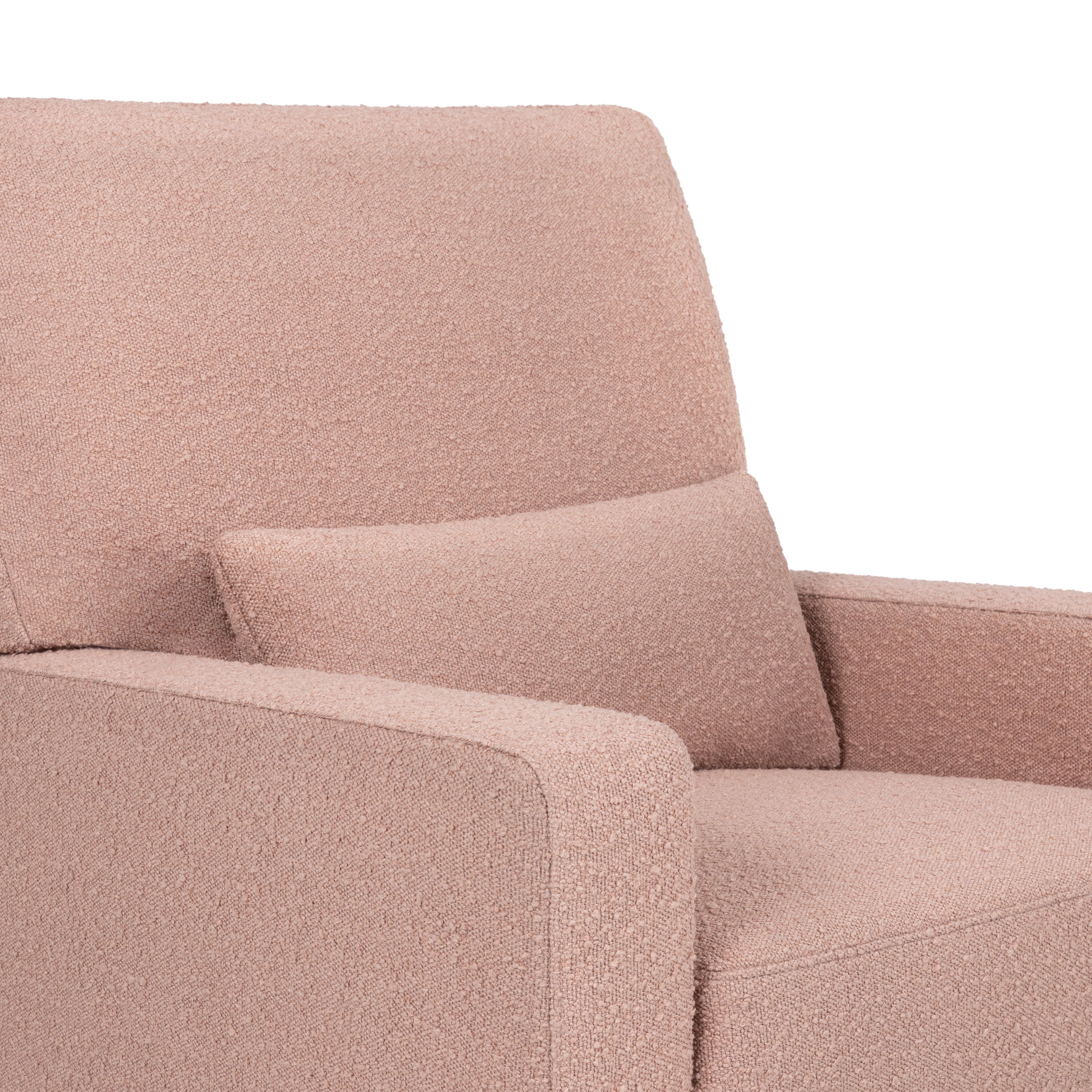 Namesake Crawford Pillowback Comfort Swivel Glider | Boucle with Tassel Fringe