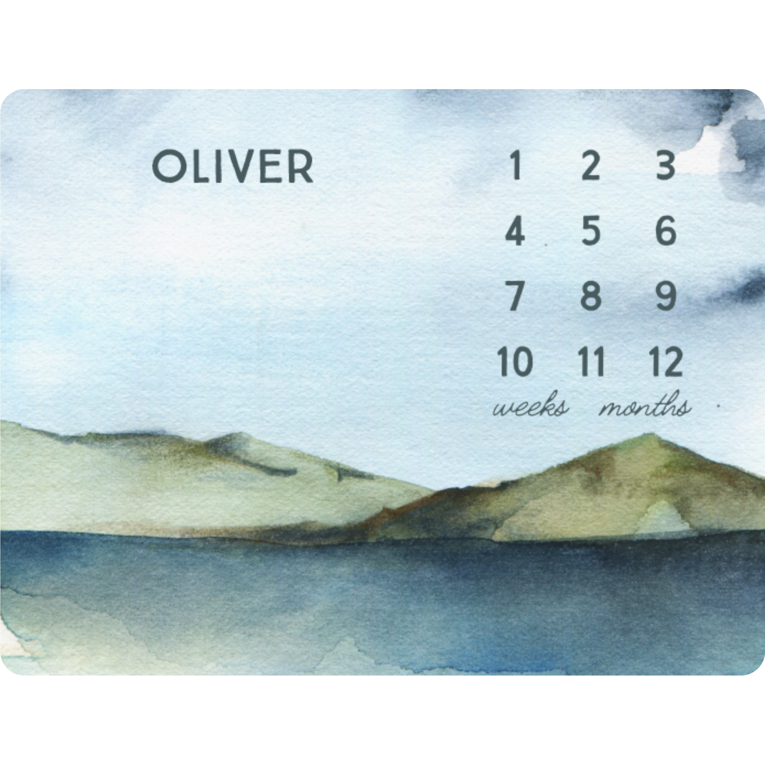 Sugar + Maple Backdrop Blanket | Mountain Milestone with Name - Twinkle Twinkle Little One