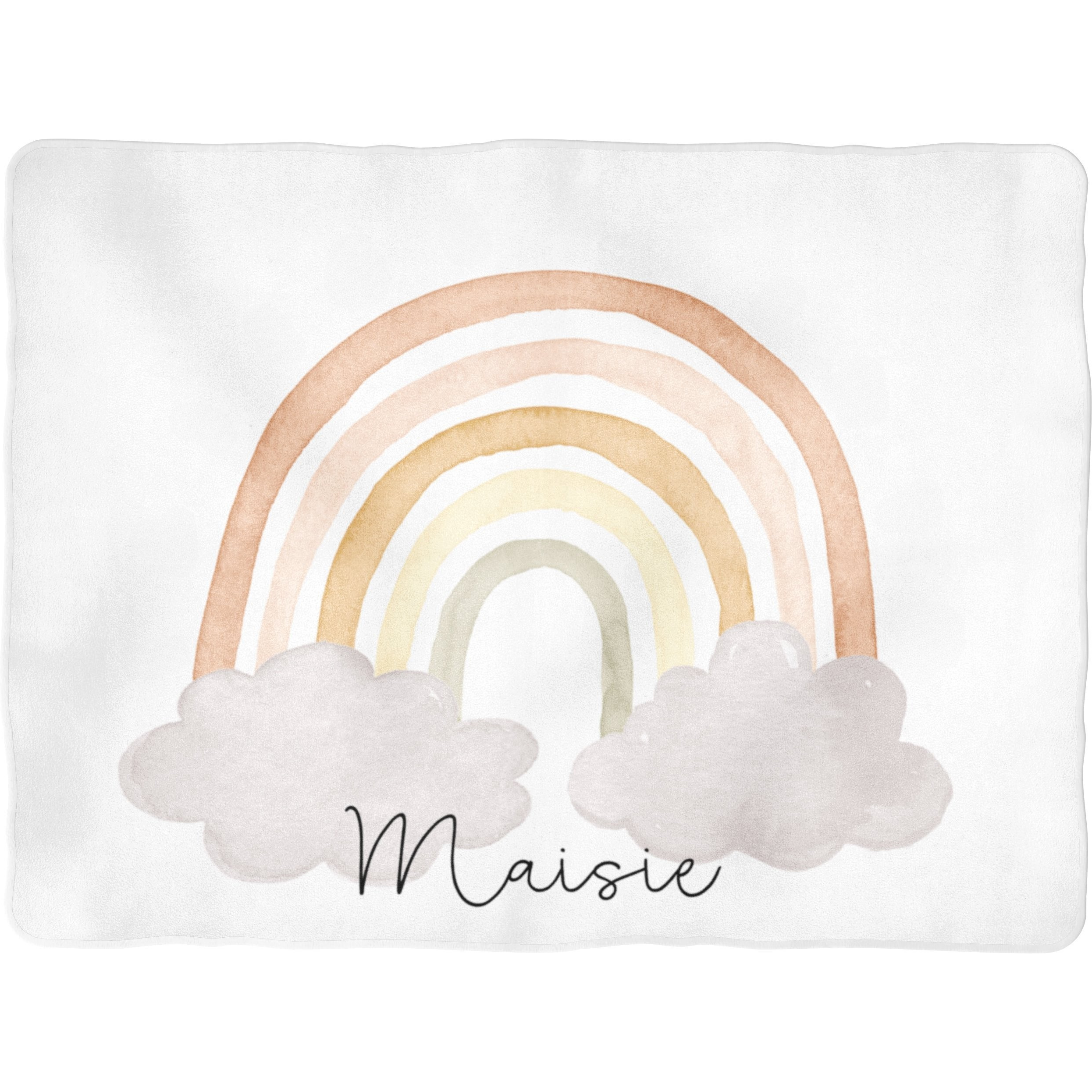 Sugar + Maple Backdrop Blanket | Neutral Rainbow with Name - Twinkle Twinkle Little One