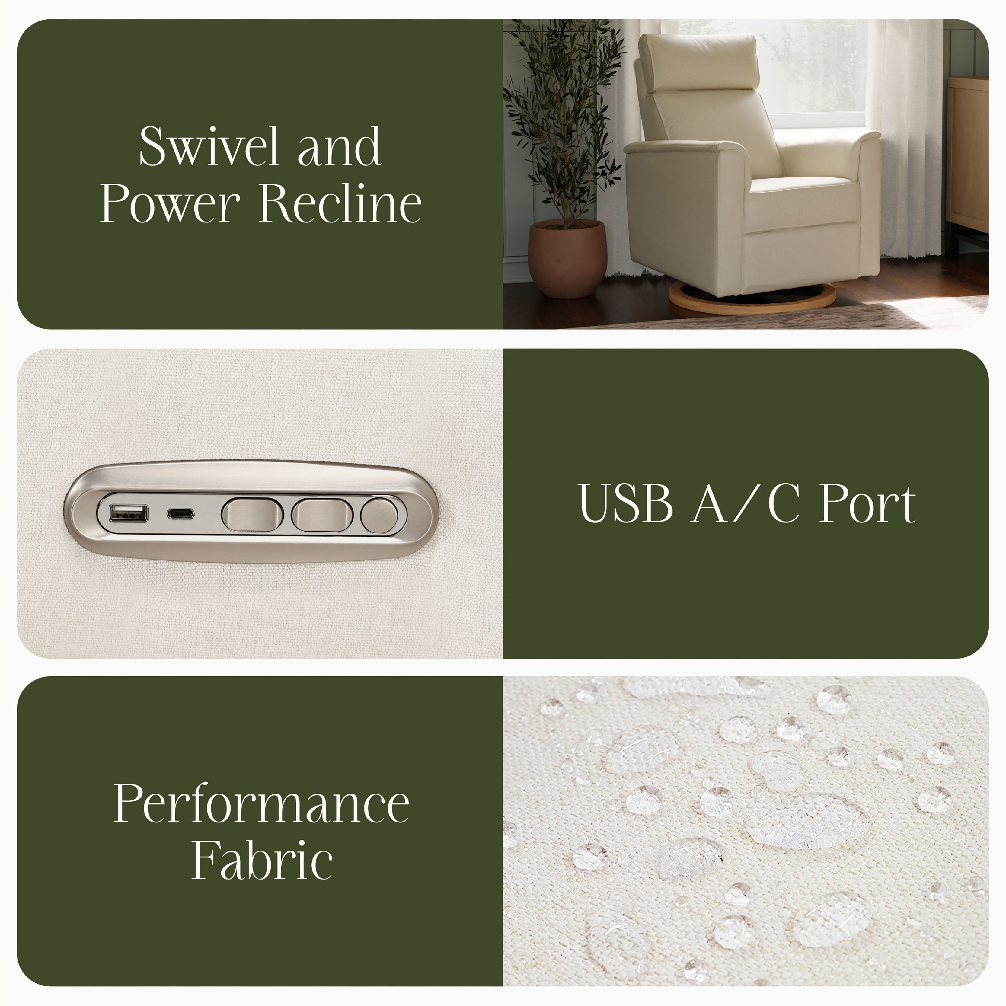 Namesake Willa Plus Power Glider Recliner + Power Headrest