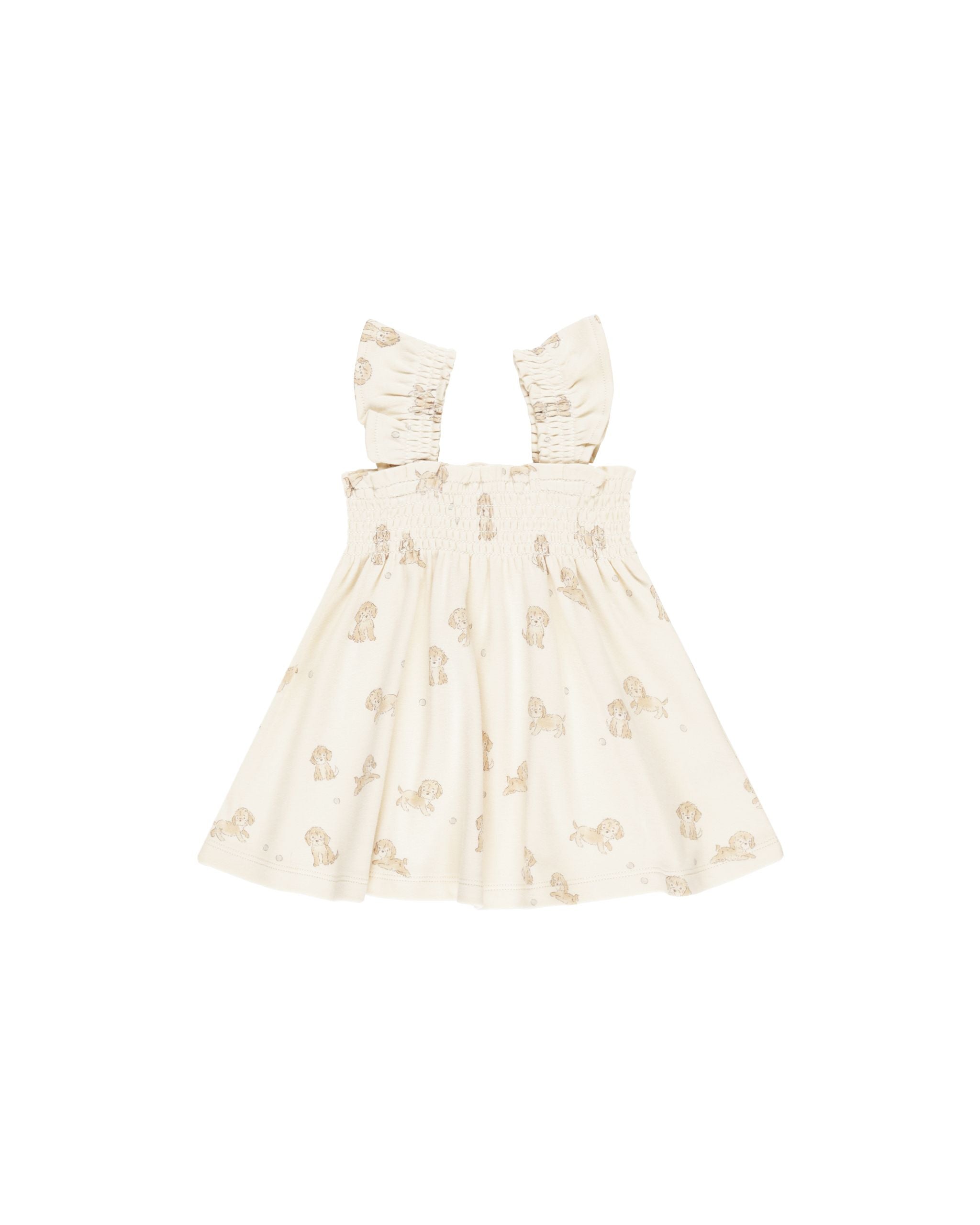 Smocked Jersey Dress - Puppies - Twinkle Twinkle Little One