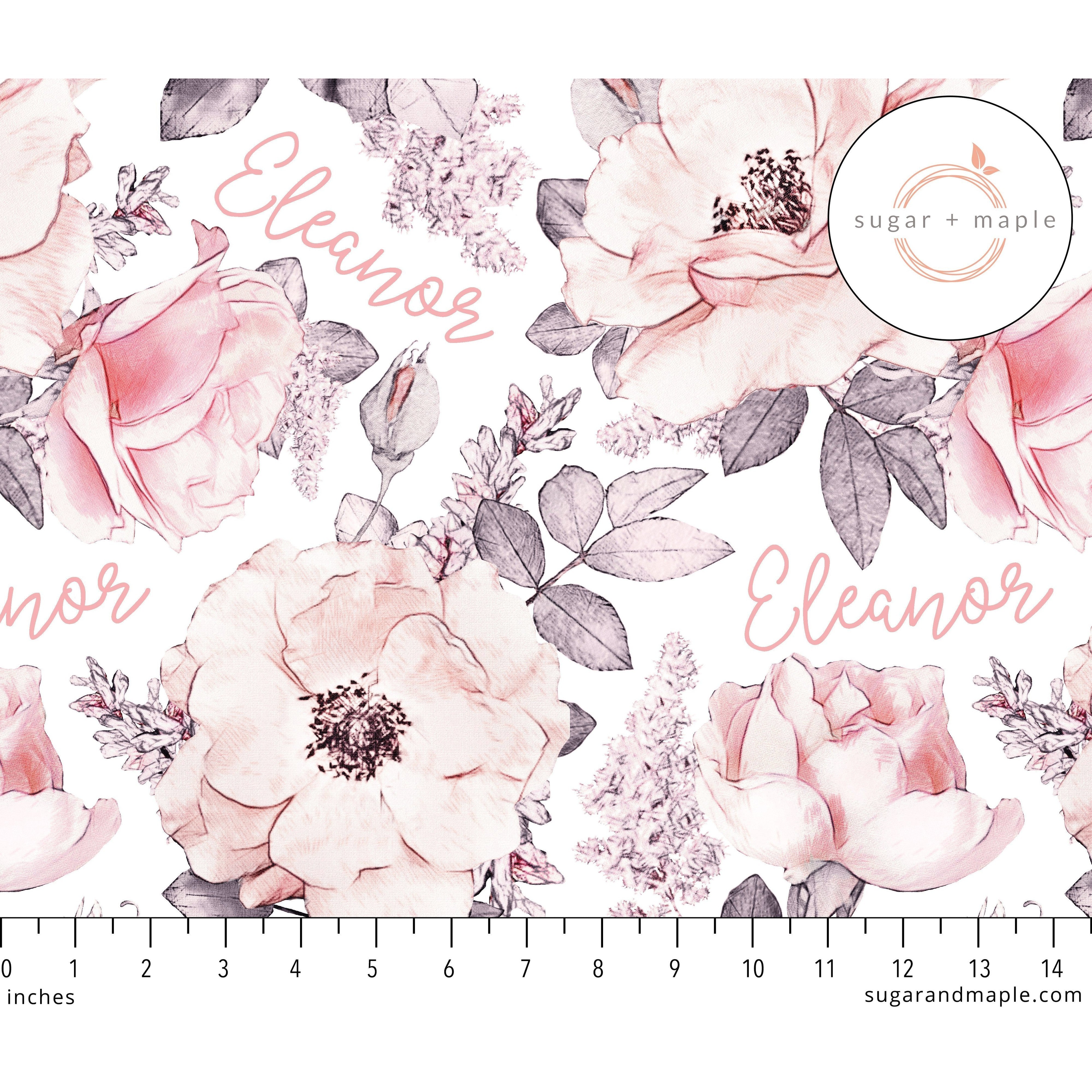 Sugar + Maple Plush Minky Fleece Personalized Blanket | Wallpaper Floral - Twinkle Twinkle Little One