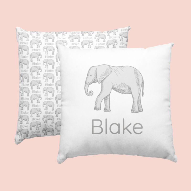 Sugar + Maple Custom Pillow | Centered Elephant - Twinkle Twinkle Little One