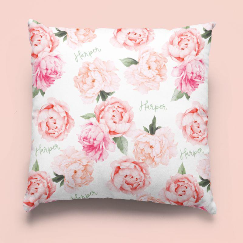 Sugar + Maple Custom Pillow | Peonies - Twinkle Twinkle Little One