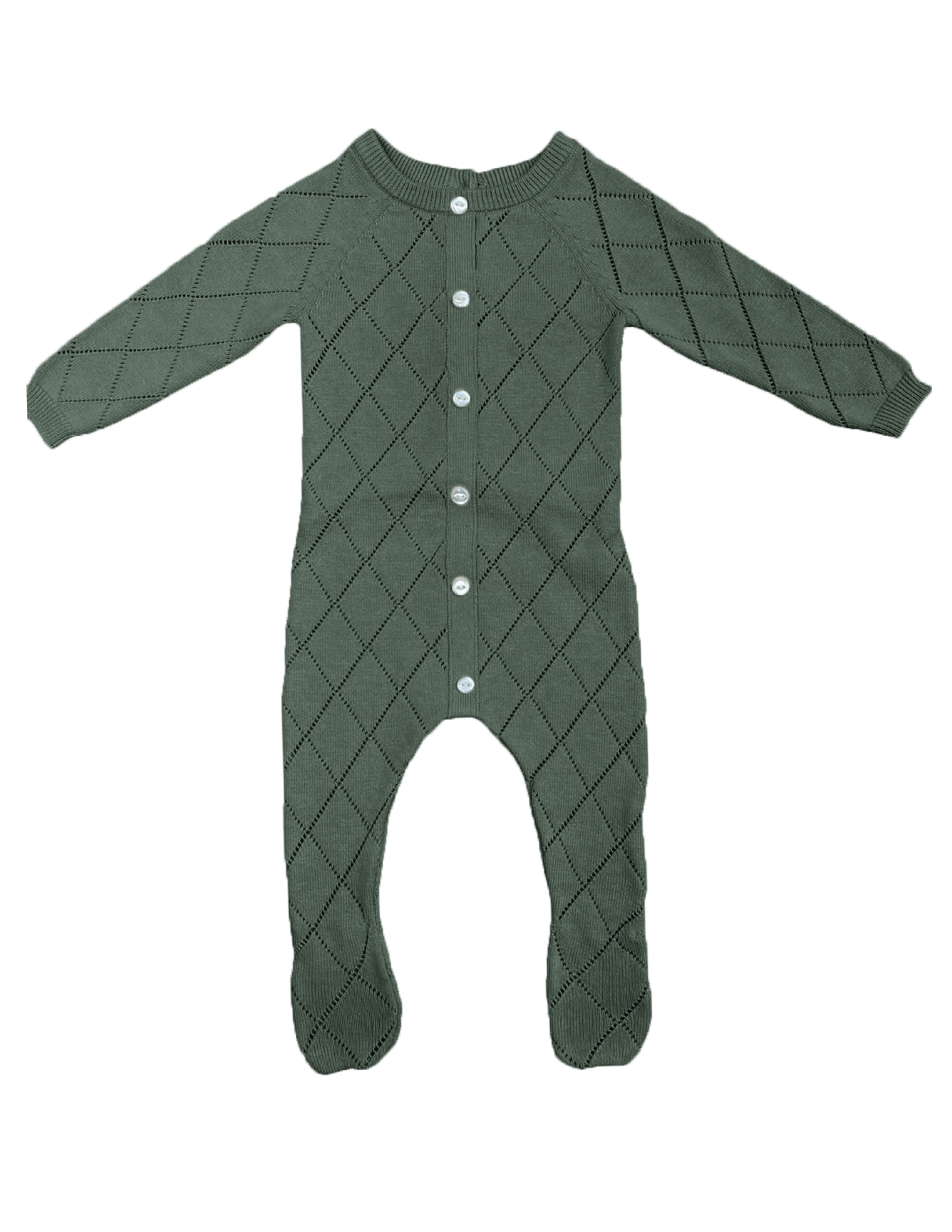 Diamond Pointelle Footie - Pine - Twinkle Twinkle Little One