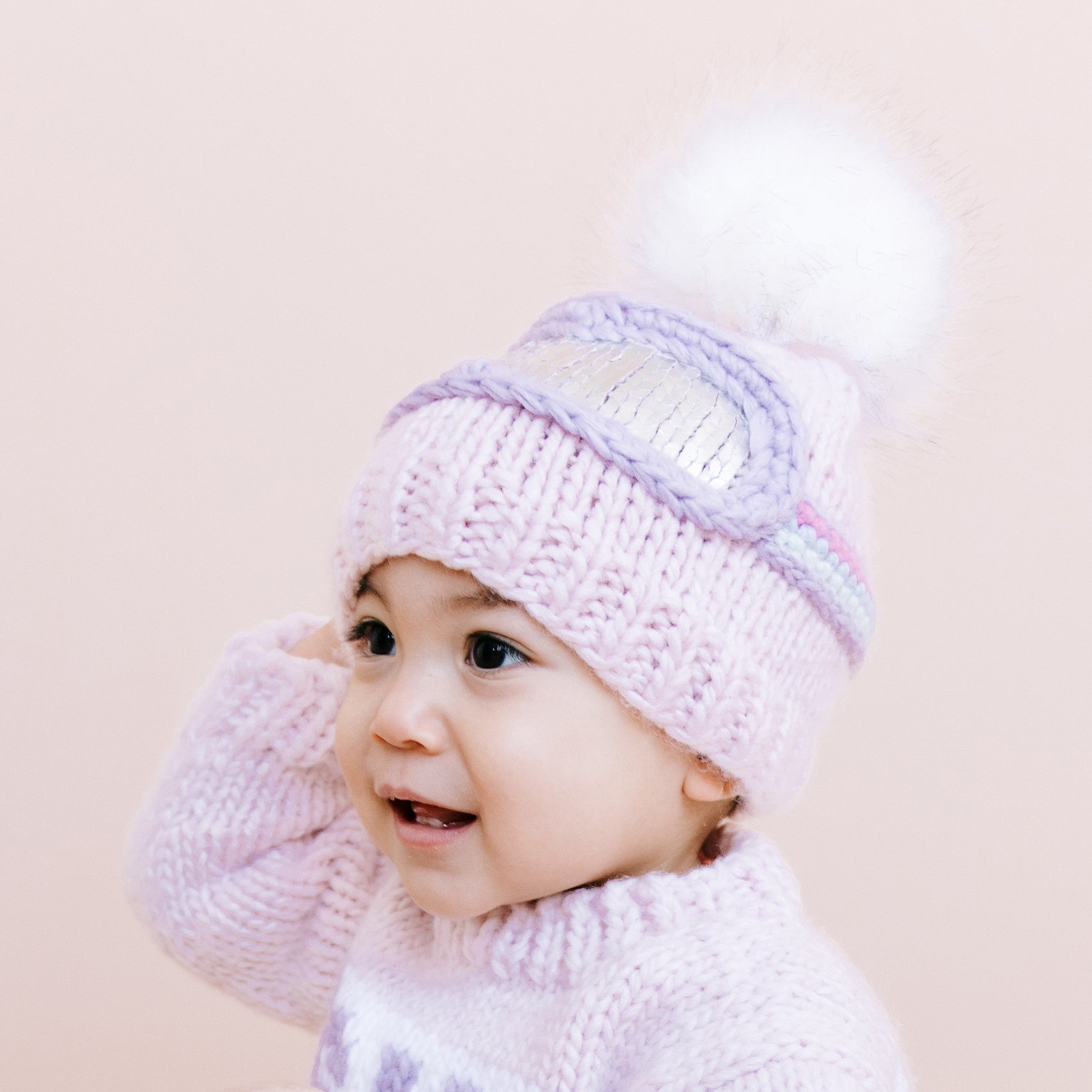 Ski Goggles Knit Hat - Pink - Twinkle Twinkle Little One
