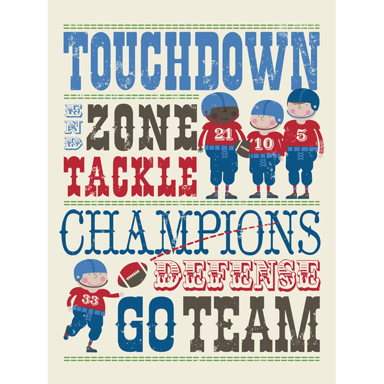 Play All Day - Football Stretched Canvas Wall Art - Twinkle Twinkle Little One