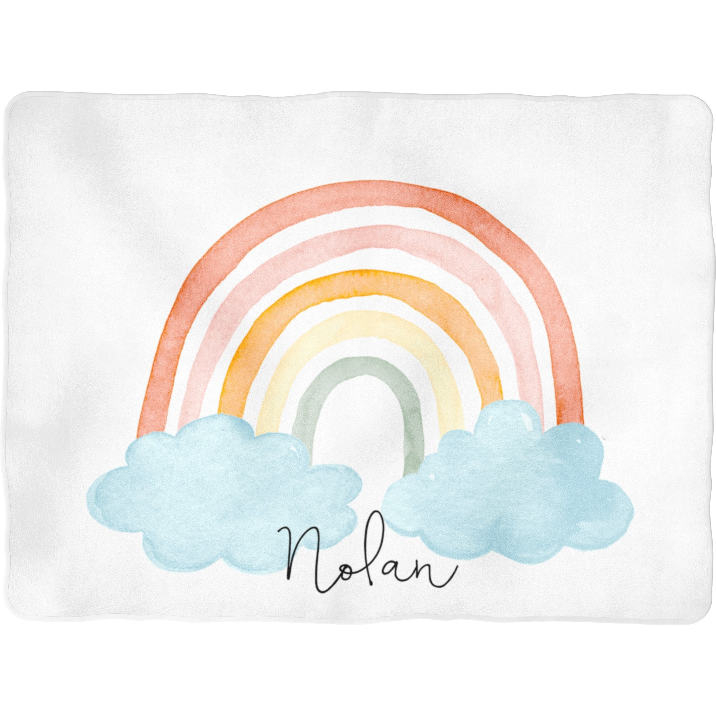 Sugar + Maple Backdrop Blanket | Primary Rainbow with Name - Twinkle Twinkle Little One