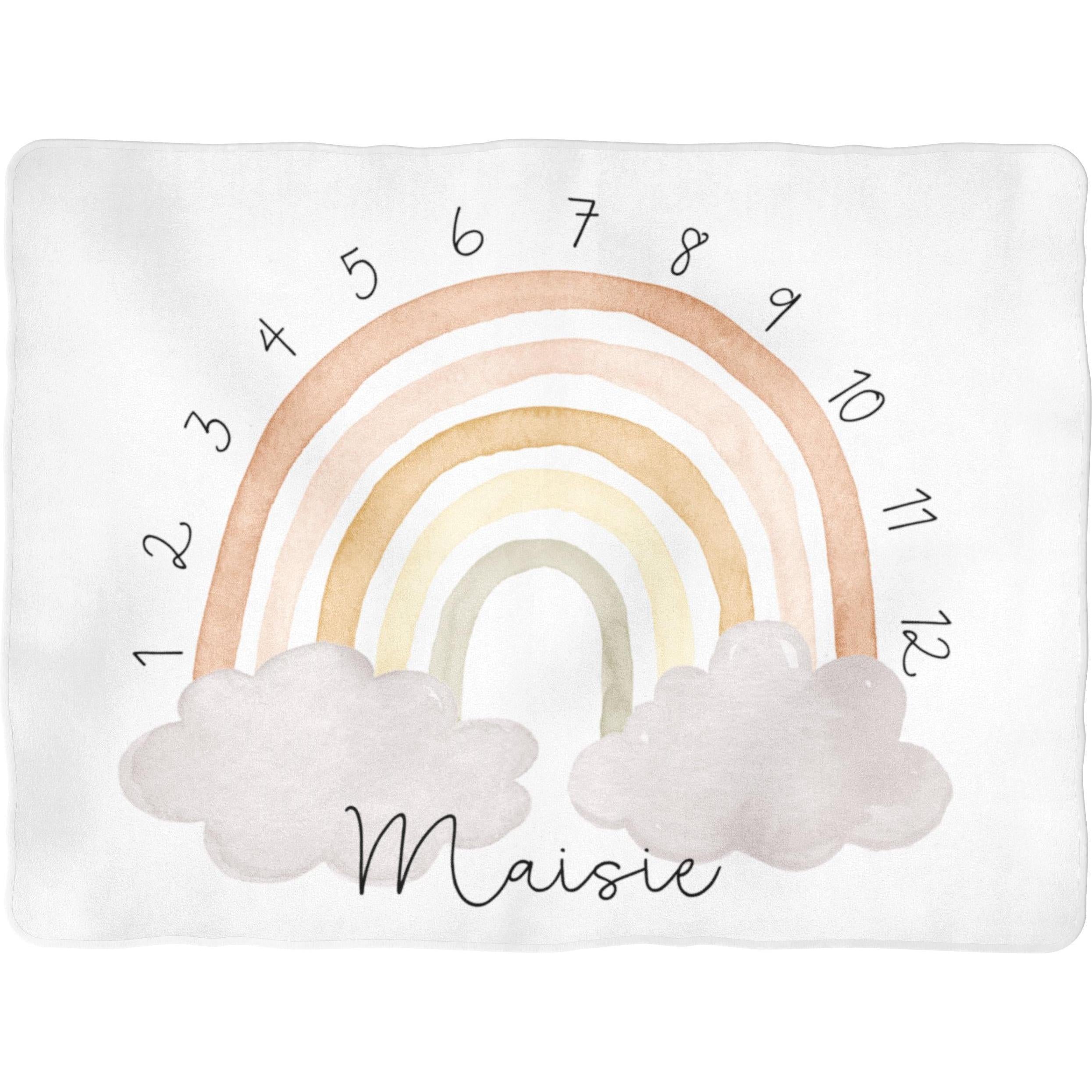 Sugar + Maple Backdrop Blanket | Neutral Rainbow Milestone - Twinkle Twinkle Little One