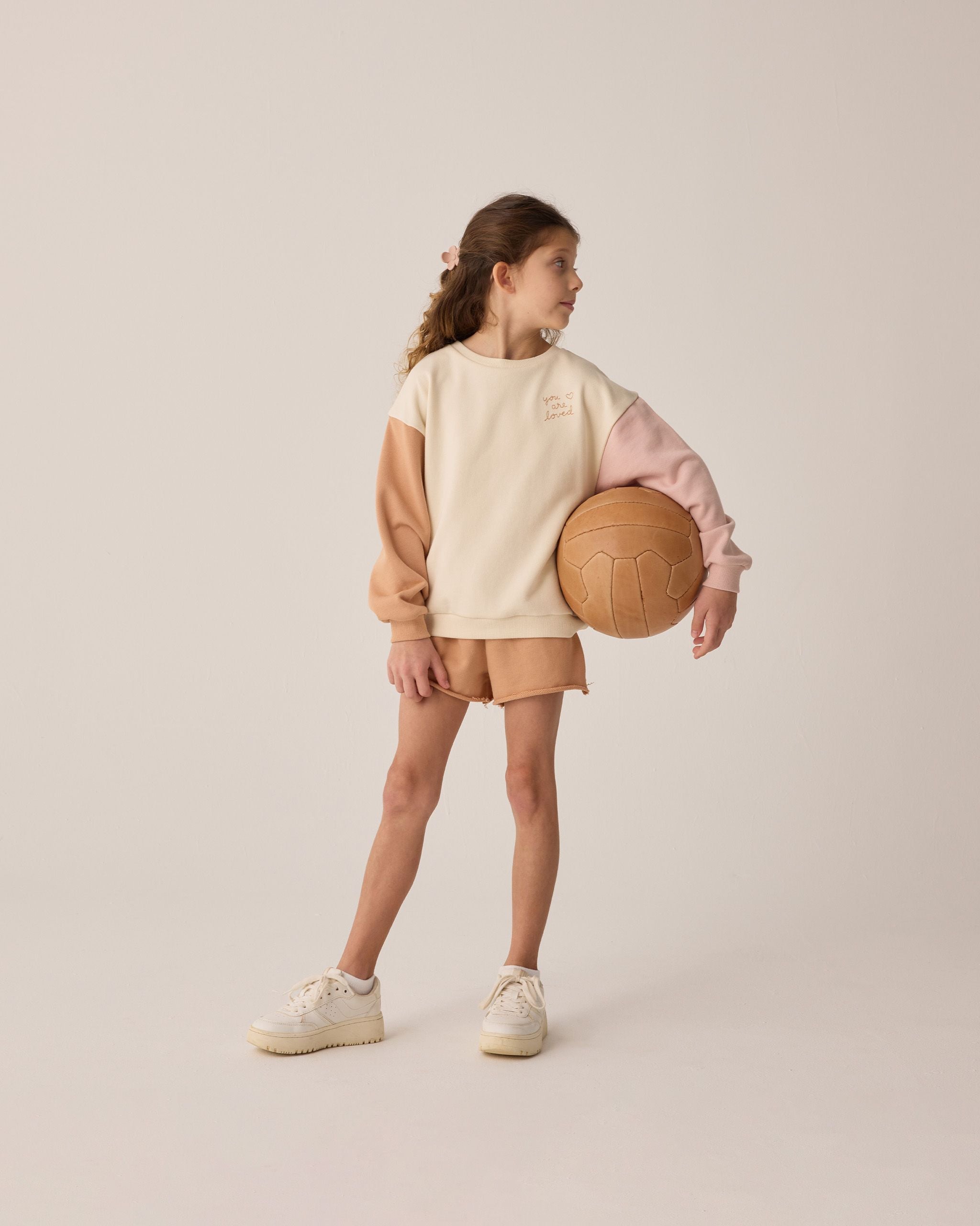 Legend Color Block Sweatshirt & Grapefruit Sweat Short Set - Twinkle Twinkle Little One