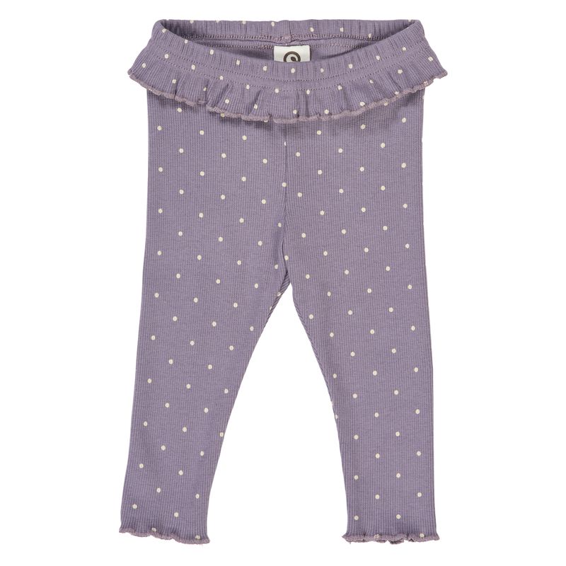 Dot Rib Frill Leggings - Lilac Fog - Twinkle Twinkle Little One