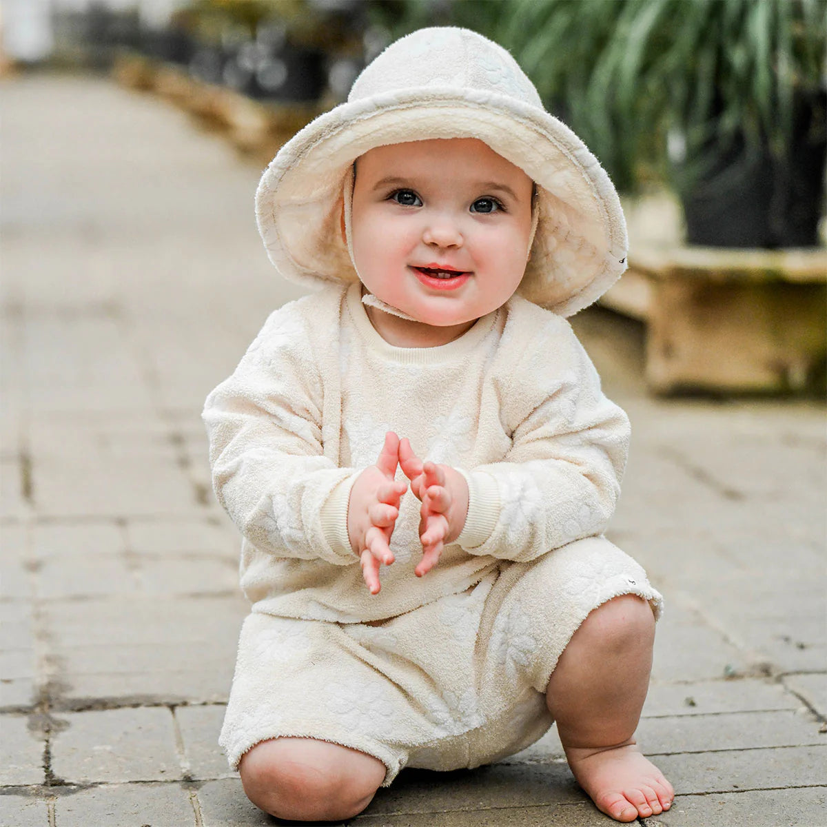 Terry Sunhat - Flowers Sculpted - Straw - Twinkle Twinkle Little One
