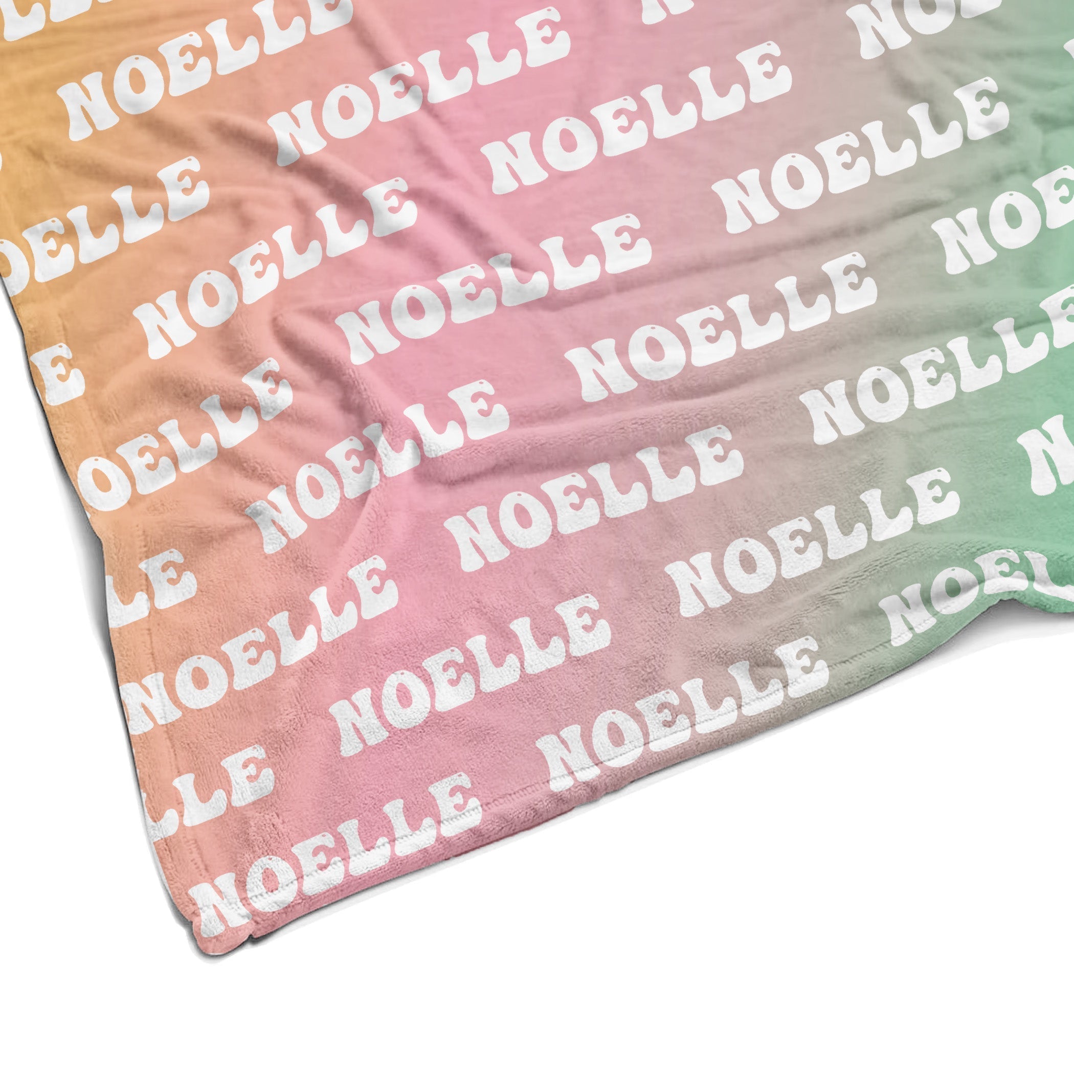 Sugar + Maple Plush Minky Fleece Personalized Blanket | Seashell Ombre - Twinkle Twinkle Little One