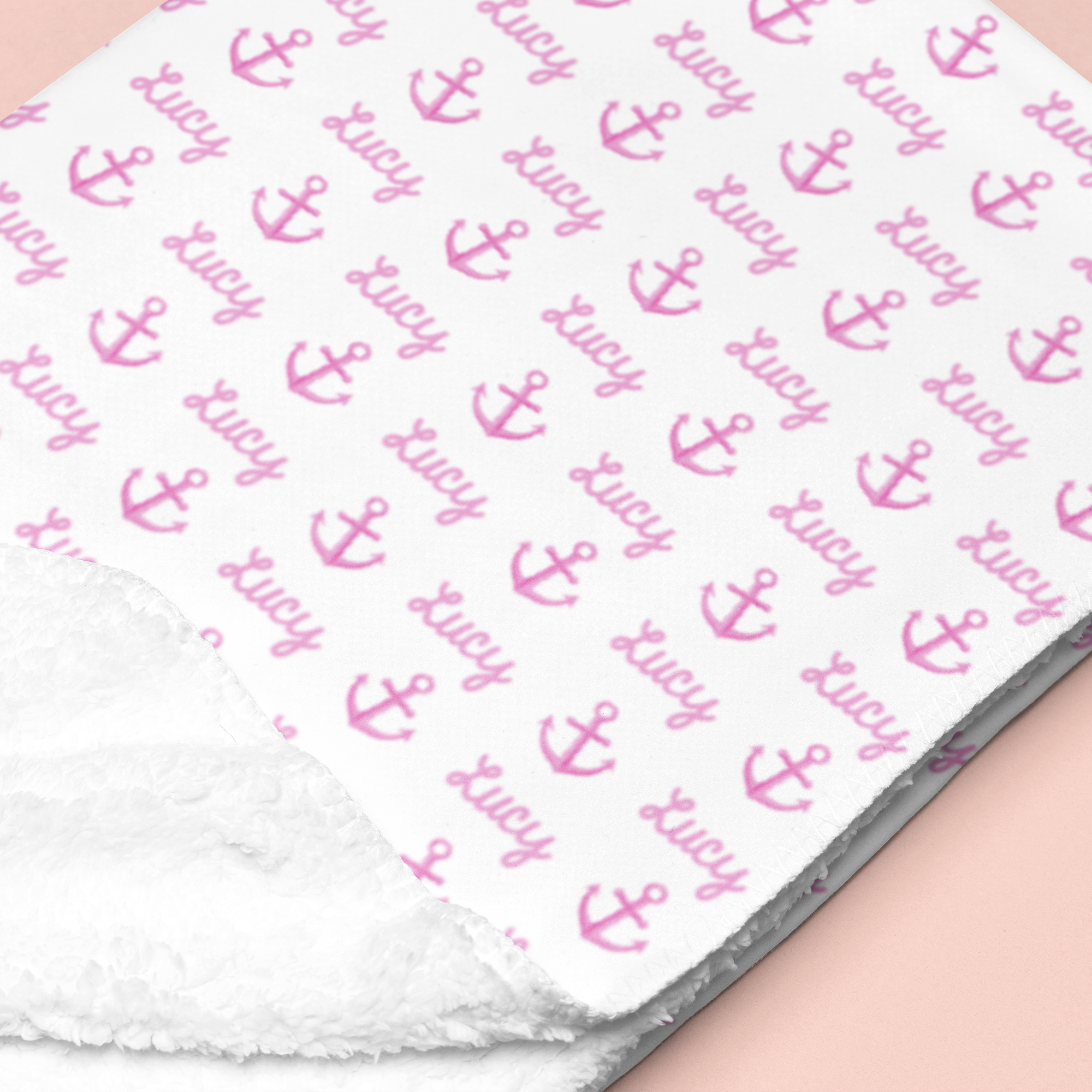 Sugar + Maple Sherpa-Lined Personalized Blanket | Anchors - Twinkle Twinkle Little One