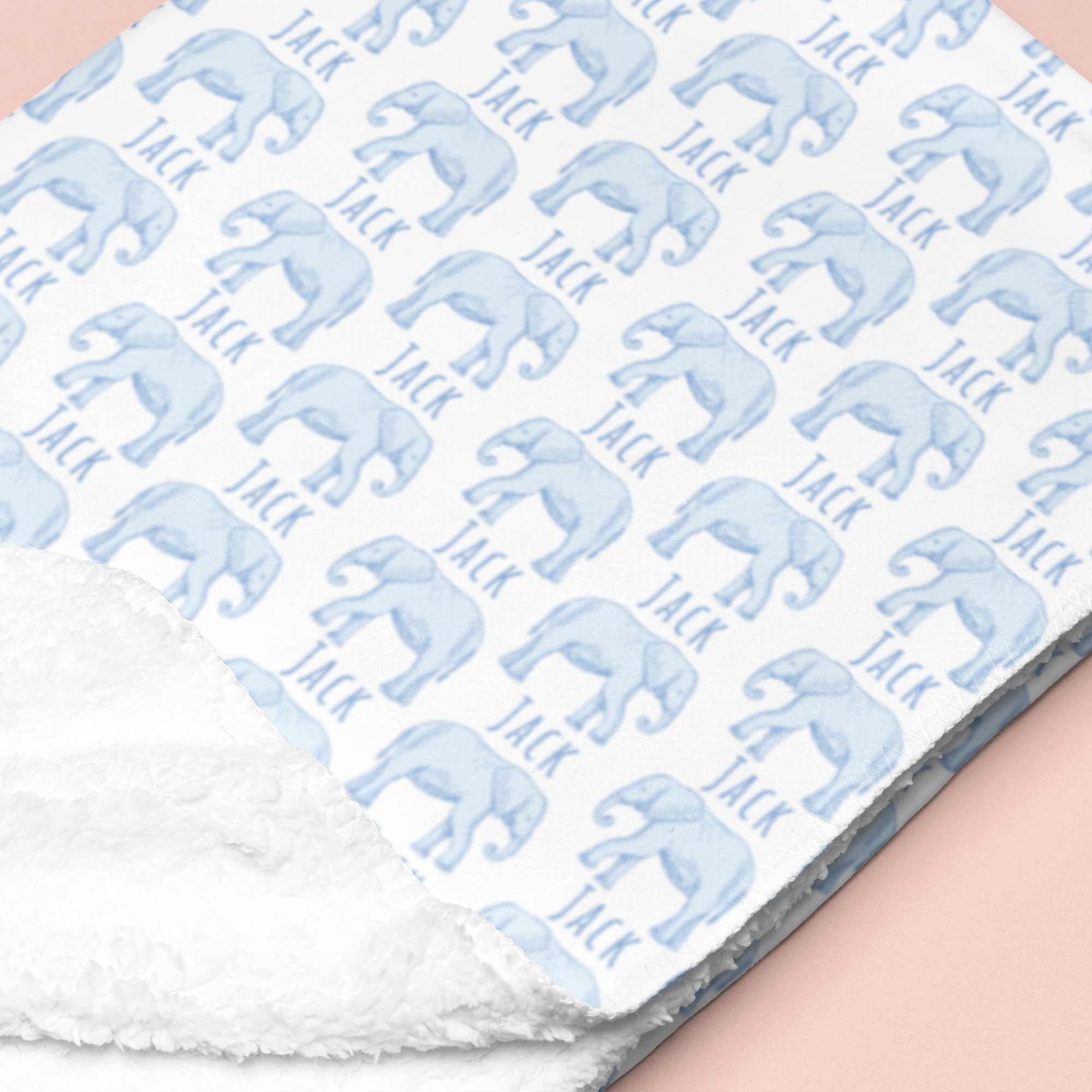 Sugar + Maple Sherpa-Lined Personalized Blanket | Elephants - Twinkle Twinkle Little One