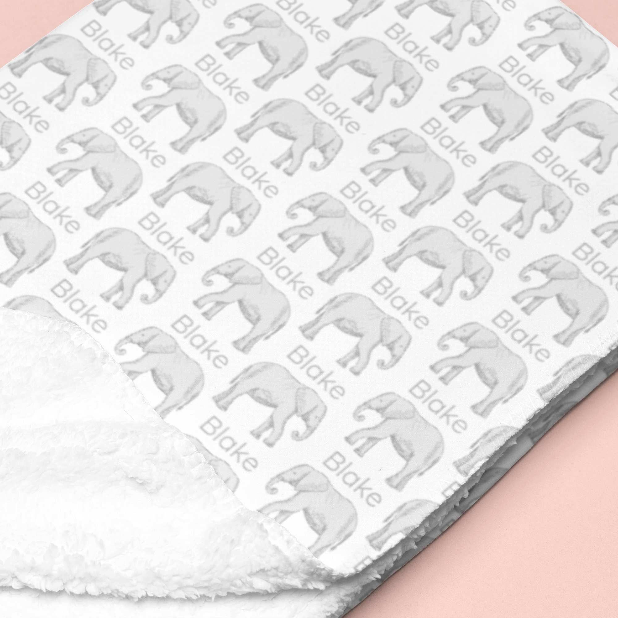 Sugar + Maple Sherpa-Lined Personalized Blanket | Elephants - Twinkle Twinkle Little One
