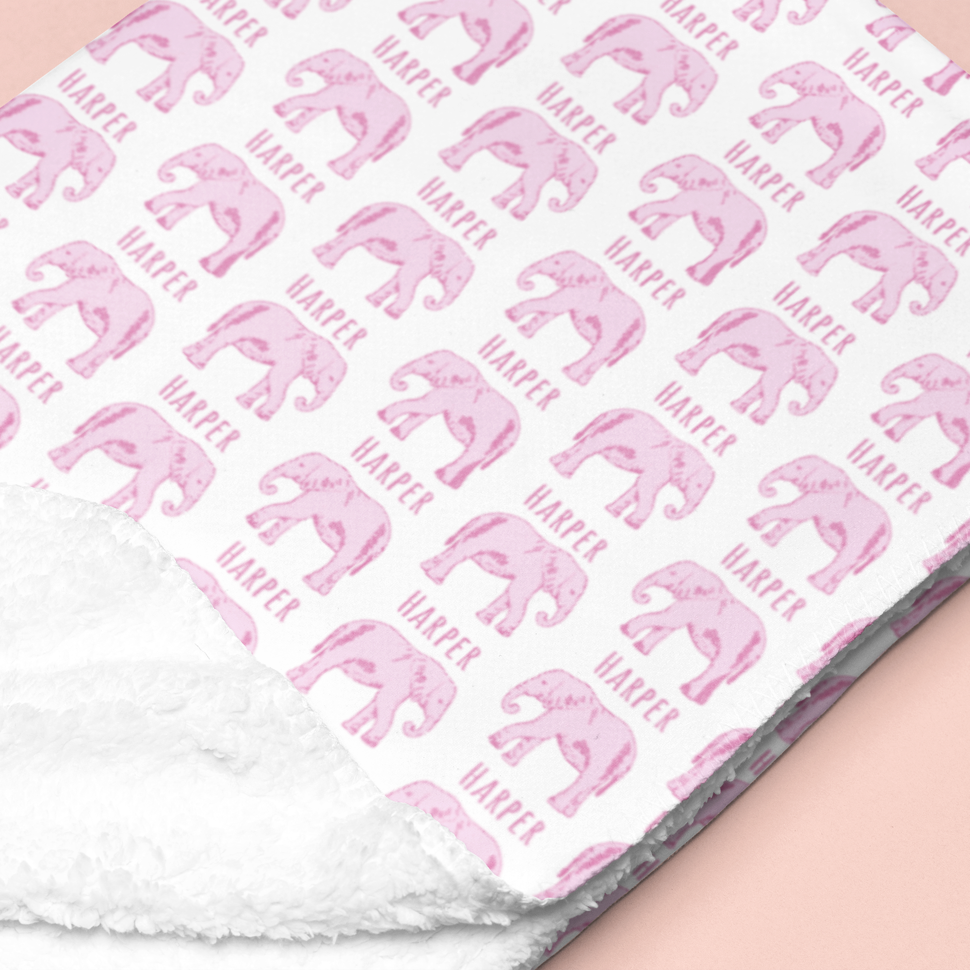 Sugar + Maple Sherpa-Lined Personalized Blanket | Elephants - Twinkle Twinkle Little One