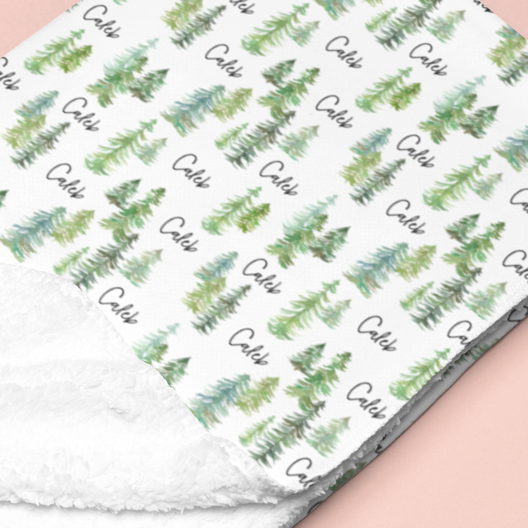 Sugar + Maple Sherpa-Lined Personalized Blanket | Pine Tree - Twinkle Twinkle Little One