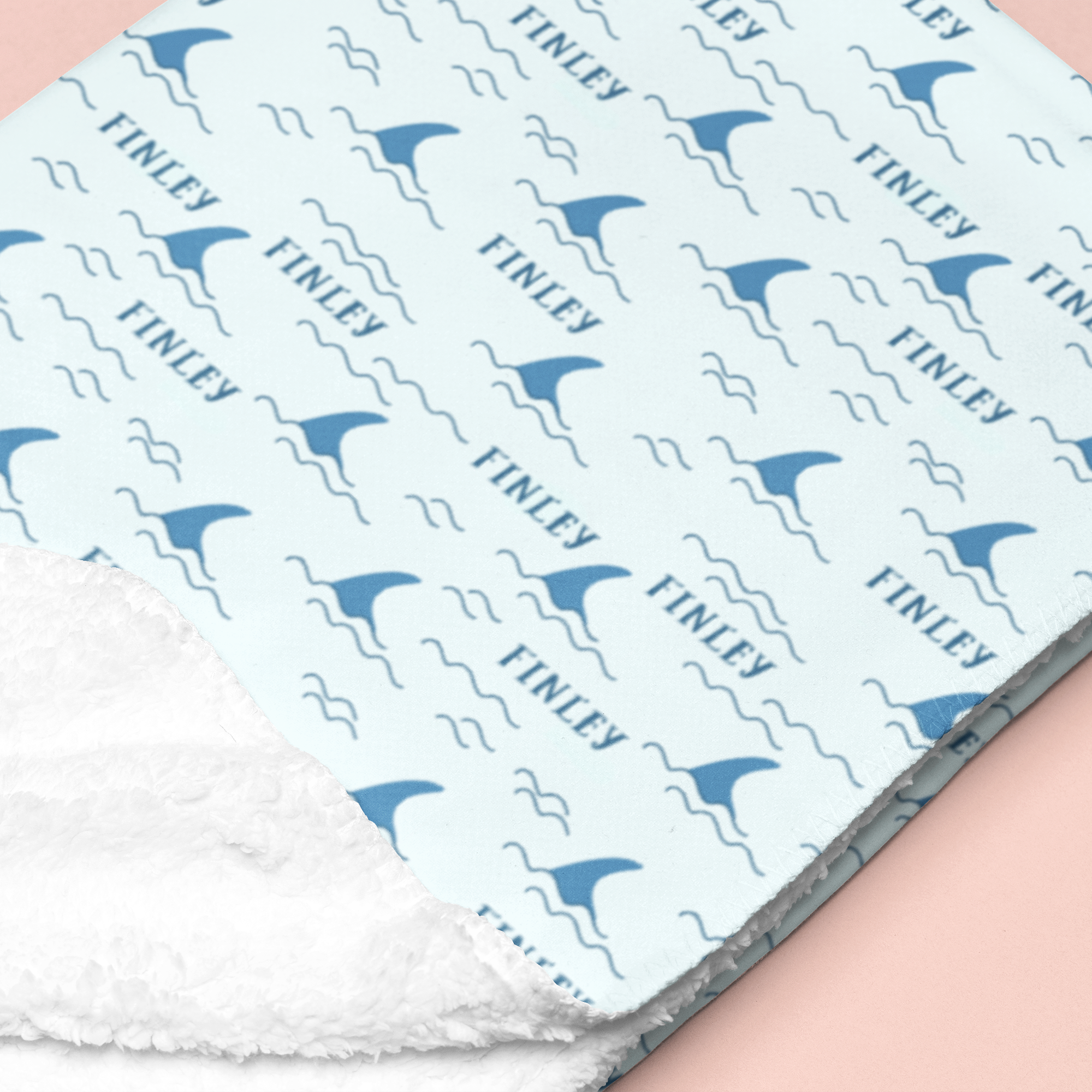 Sugar + Maple Sherpa-Lined Personalized Blanket | Shark Fin - Twinkle Twinkle Little One