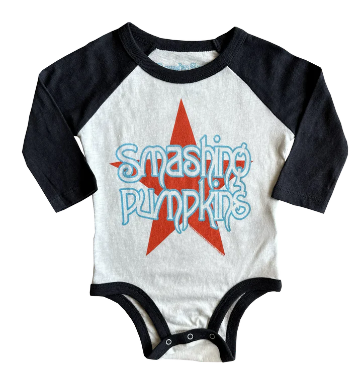 Smashing Pumpkins Star Recycled Raglan Onesie - Twinkle Twinkle Little One