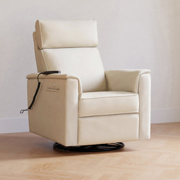 Buy performance-cream-eco-weave Namesake Willa Deluxe Power Recliner and Swivel Glider with Heat and Massage