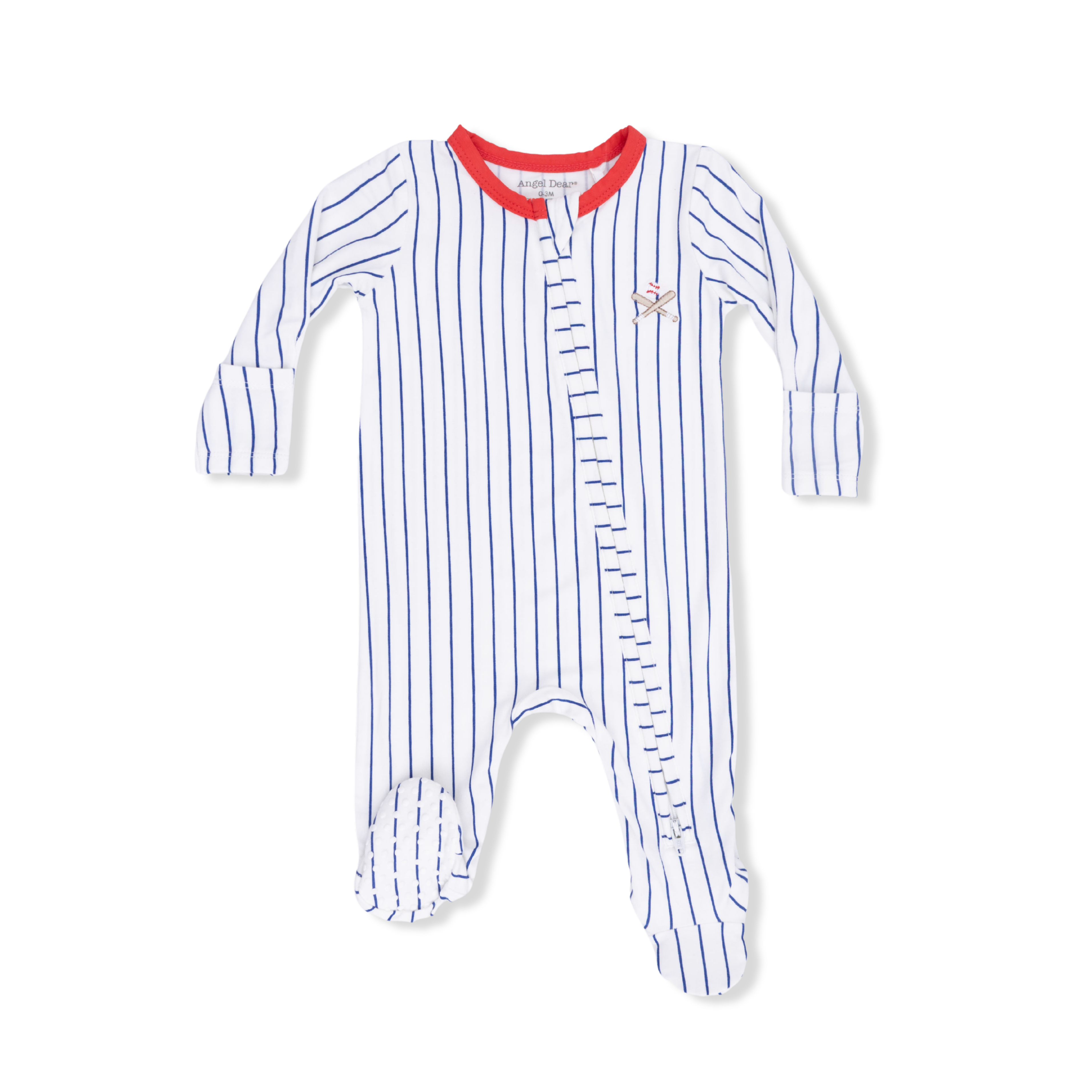 Baseball Stripe 2 Way Zipper Footie