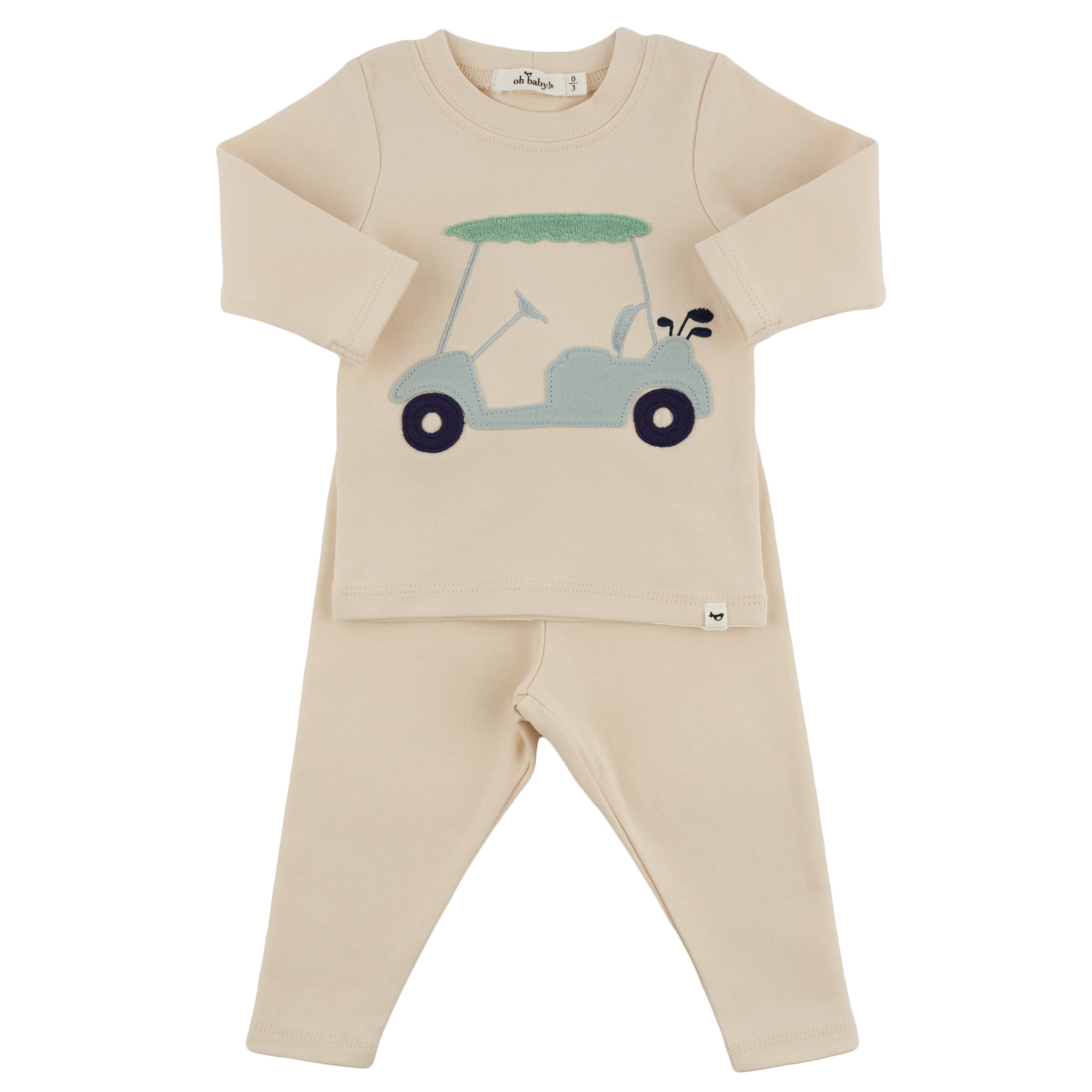 Two Piece Set - Golf Cart Applique - Natural