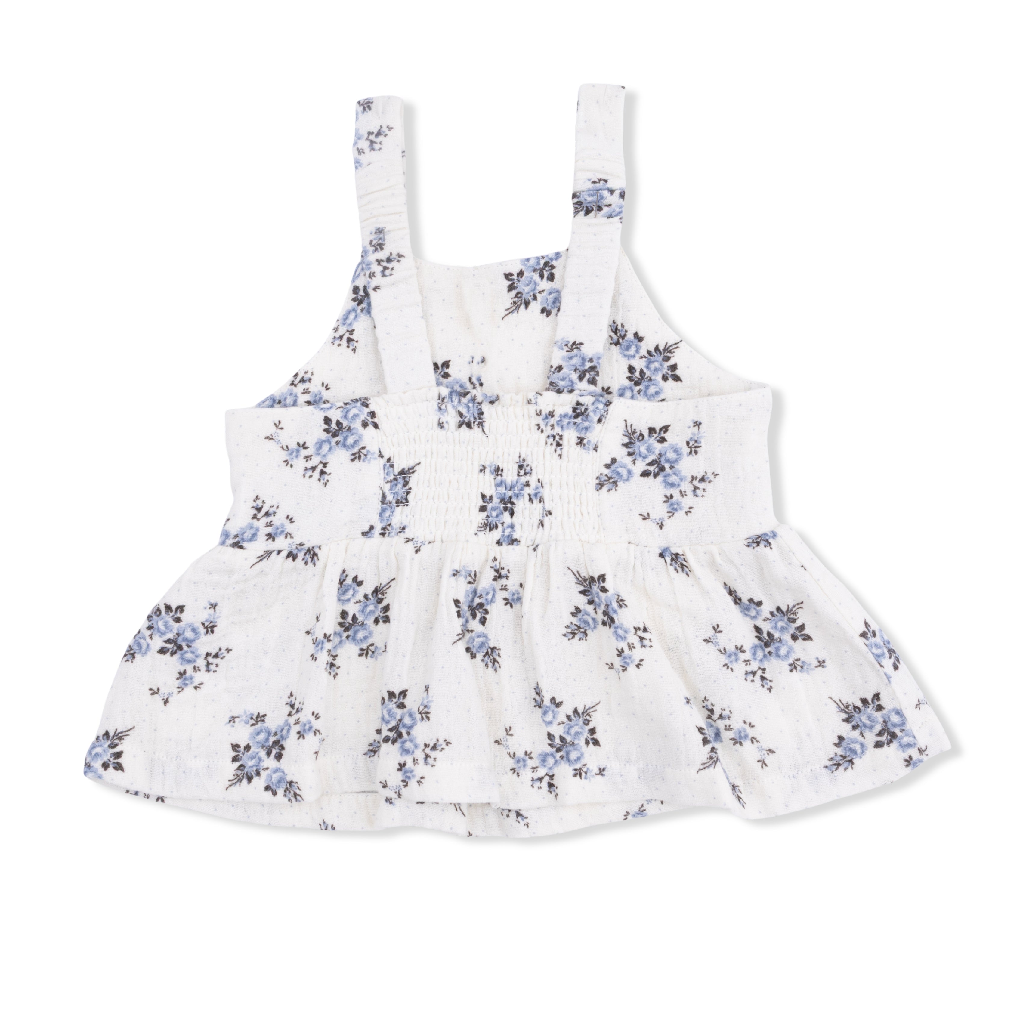 Peplum Tank With Smocked Waist Pant - Belle Rosette Dot