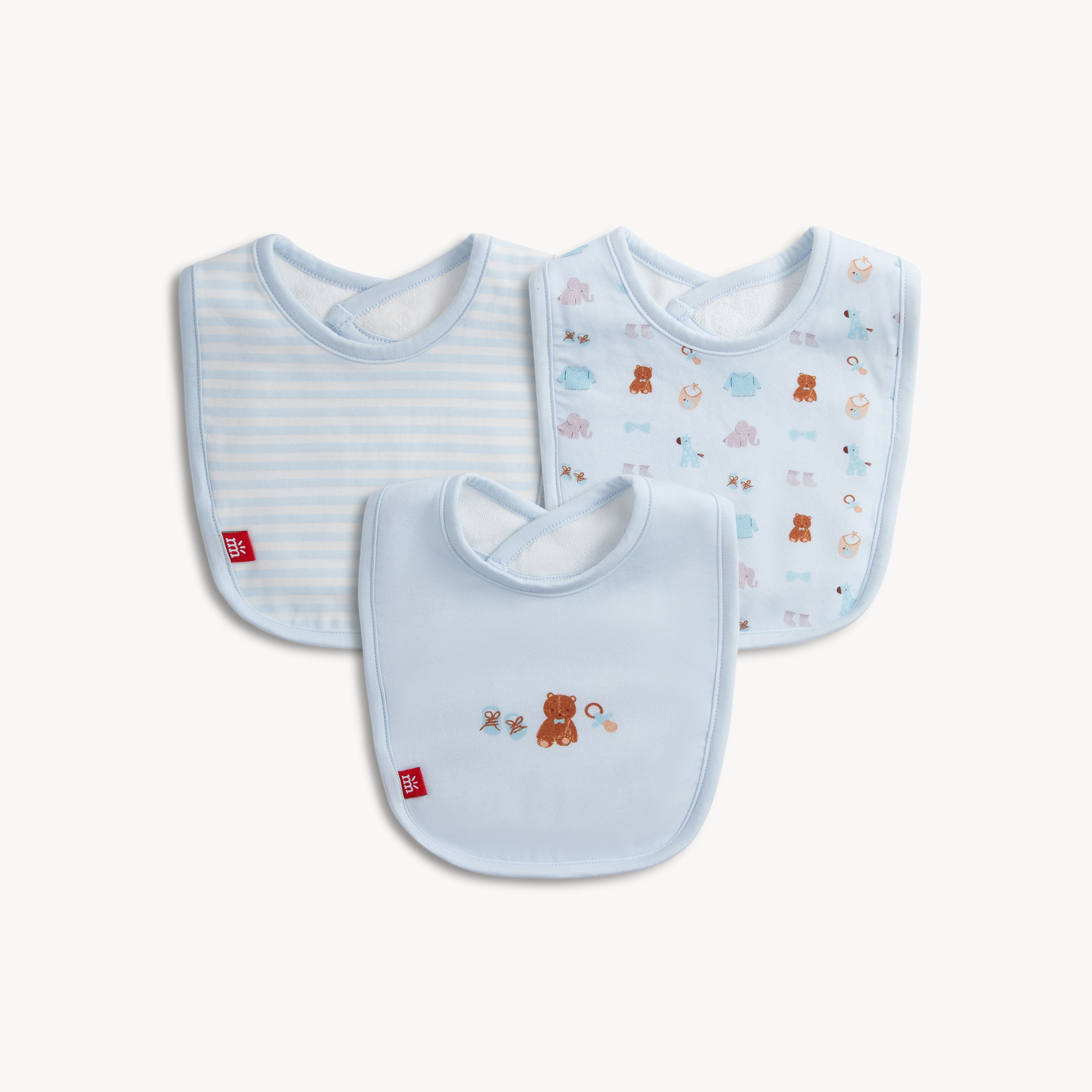 Magnetic Me Nursery Nostalgia Blue Modal Bib 3-pack