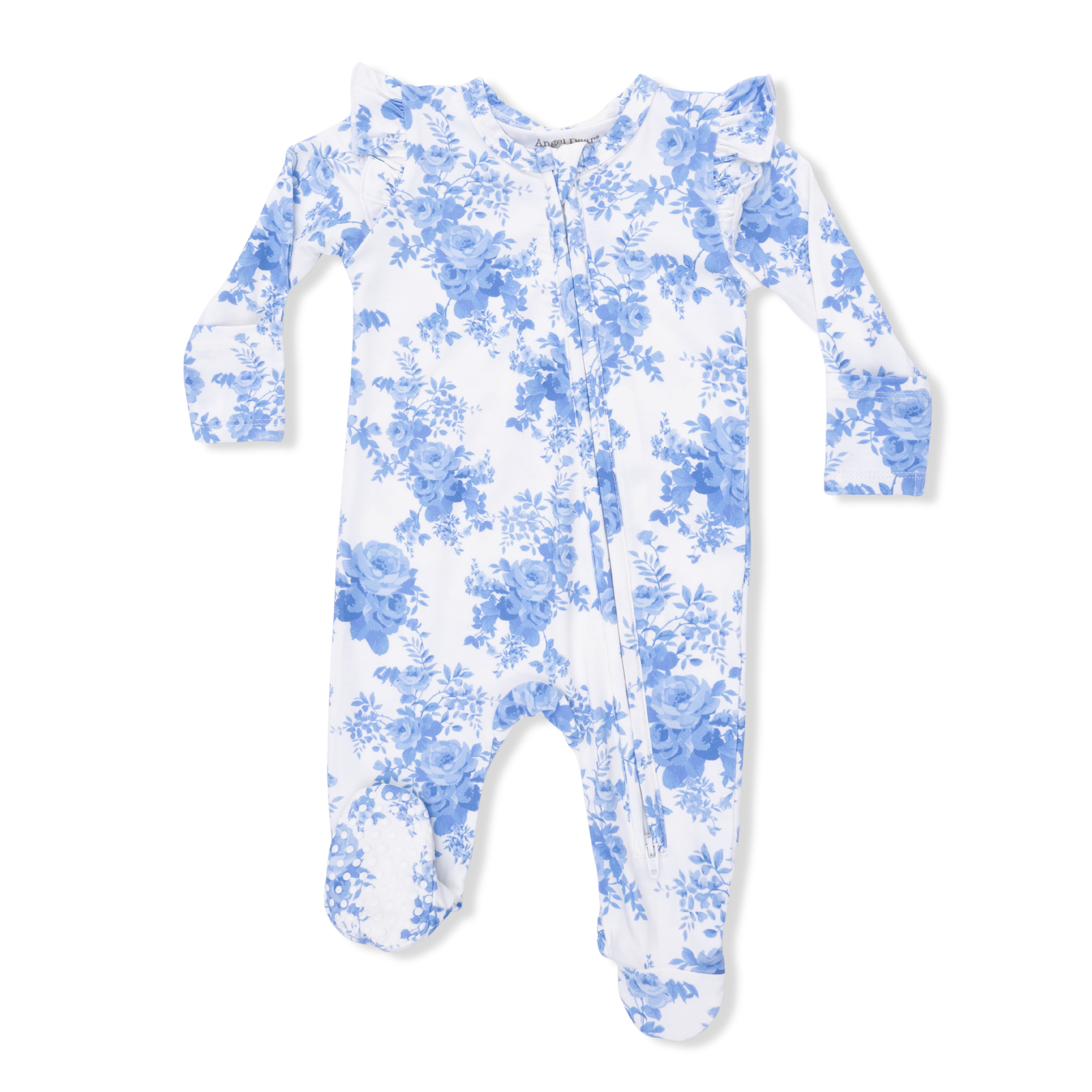 Dream Cottage Floral 2 Way Ruffle Back Zipper Footie