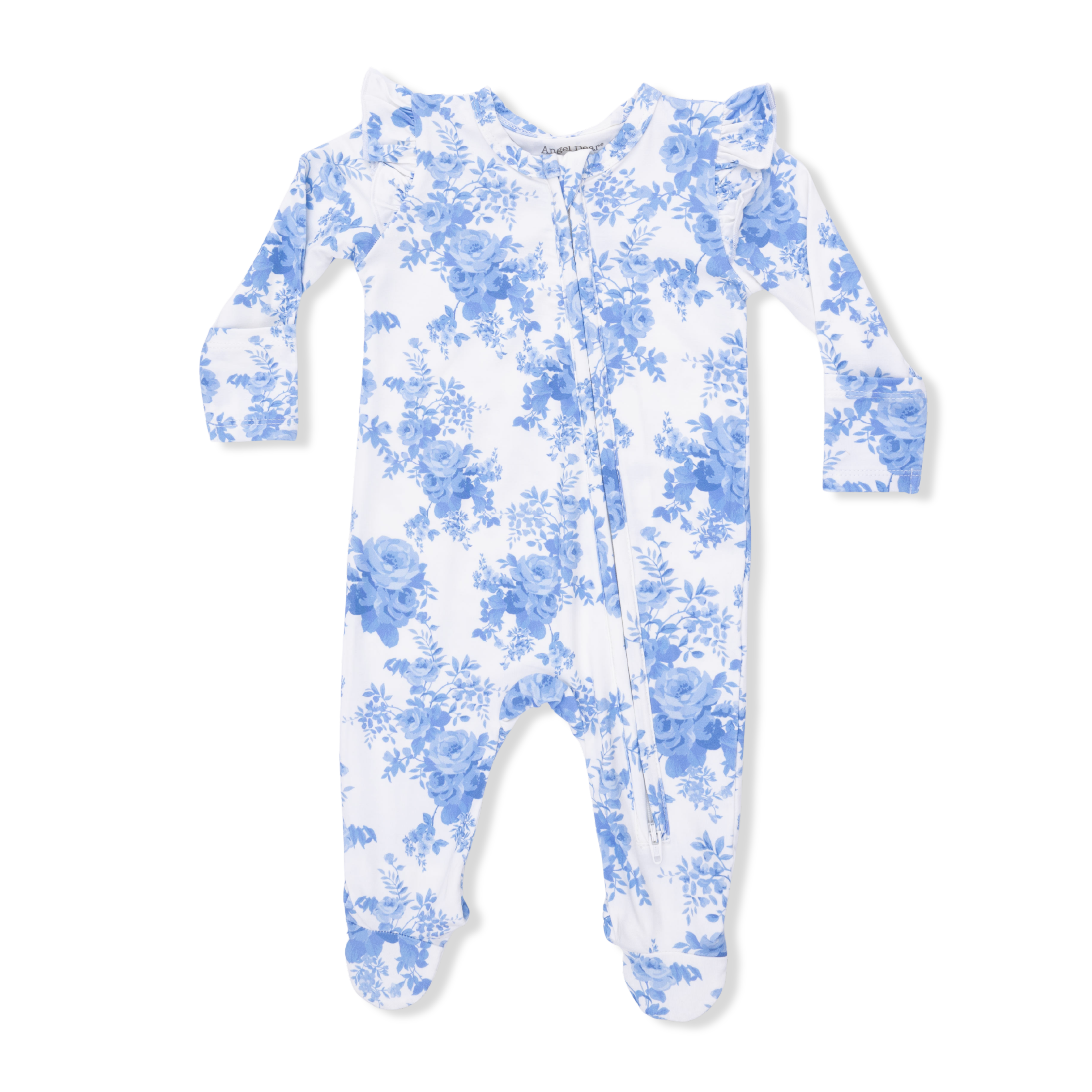 Dream Cottage Floral 2 Way Ruffle Back Zipper Footie