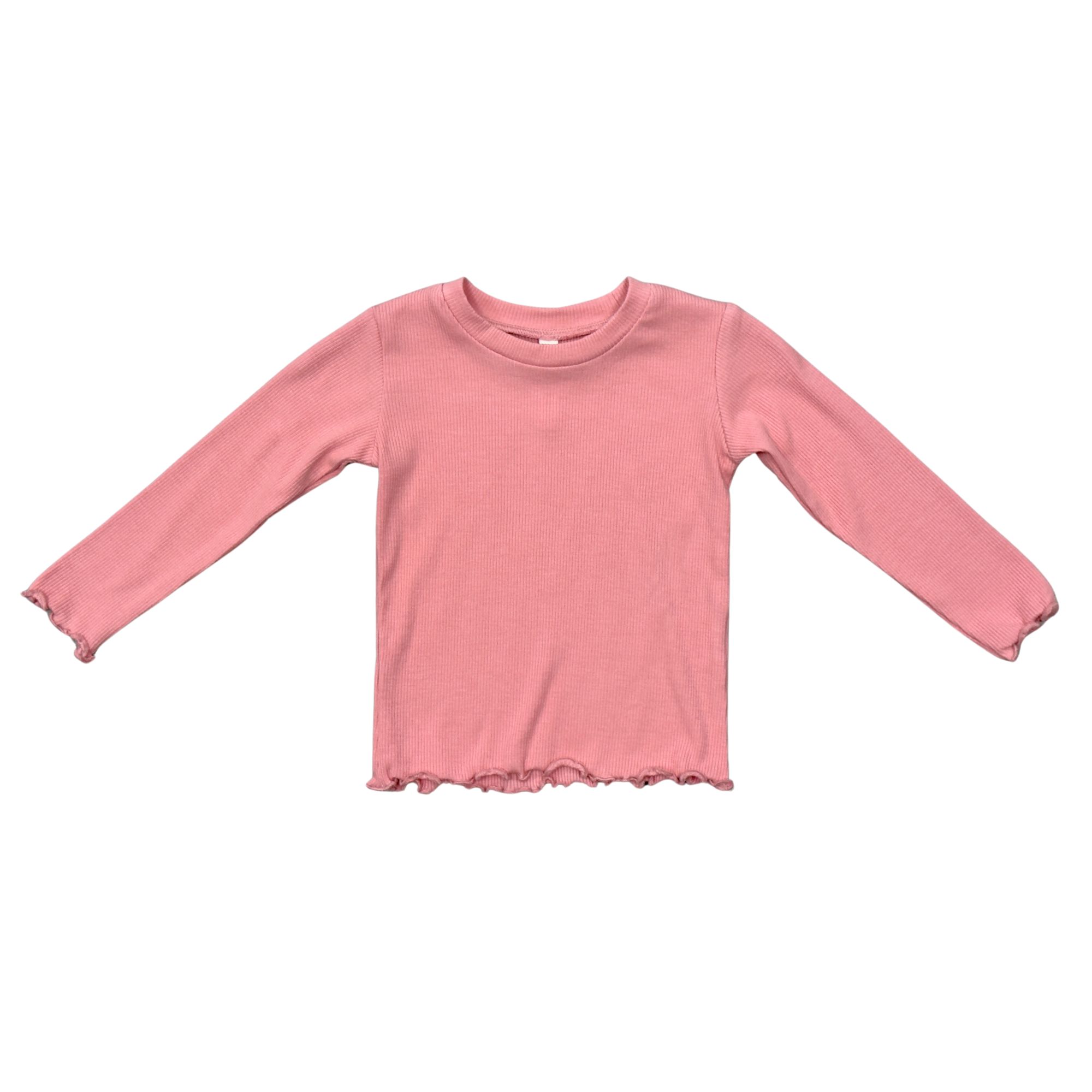 Rose Elegance Lettuce Hem Long Sleeve Tee