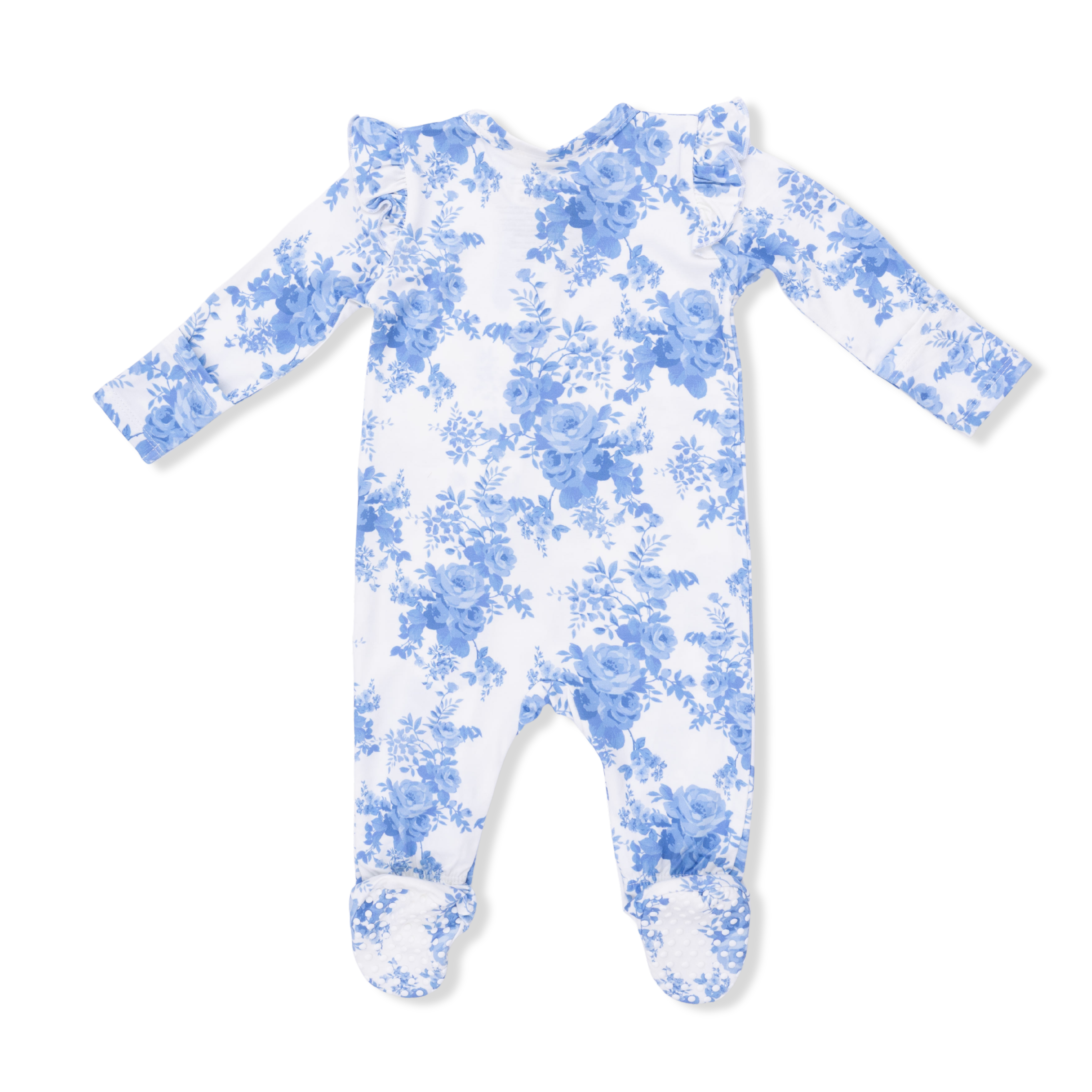 Dream Cottage Floral 2 Way Ruffle Back Zipper Footie