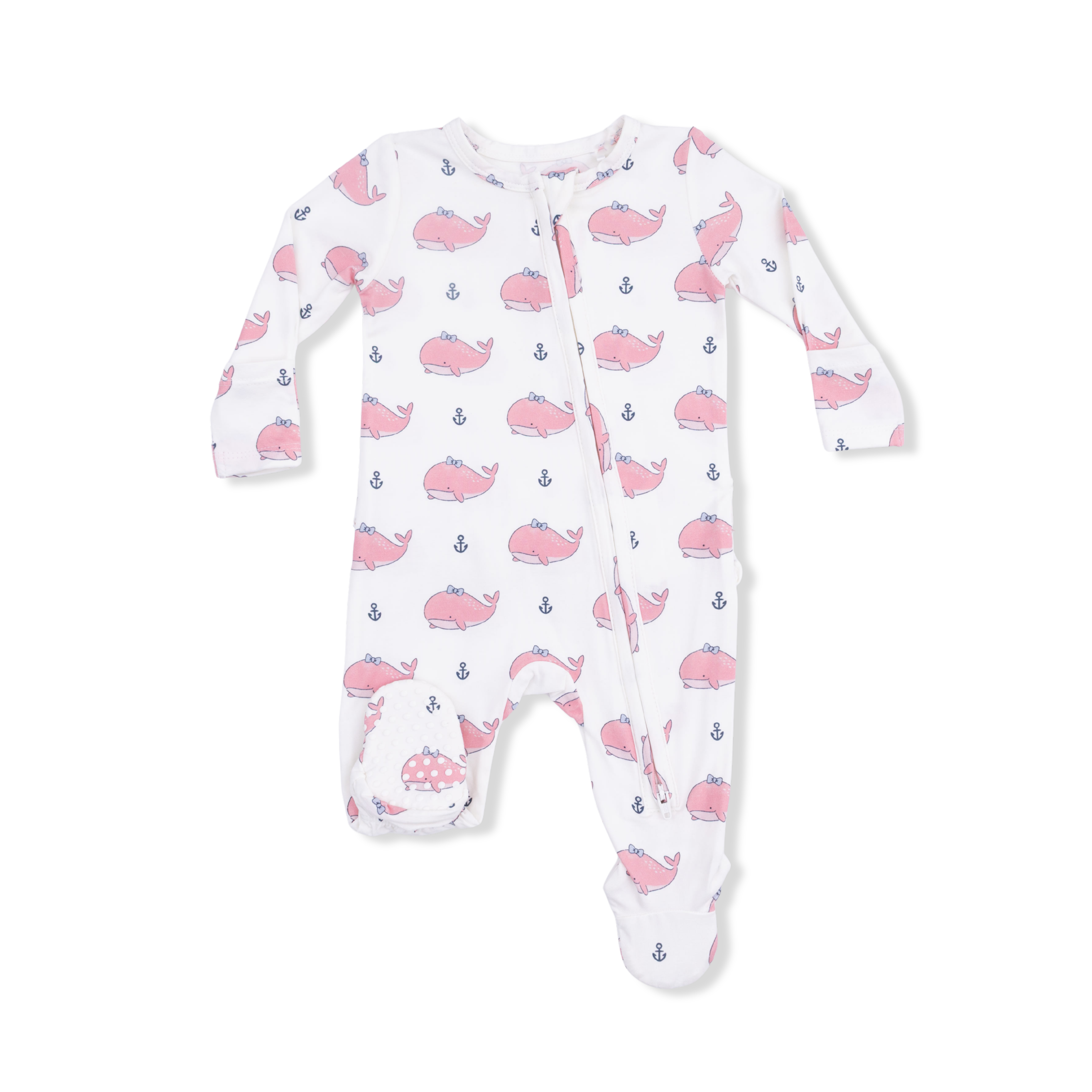 Bubly Whale 2 Way Ruffle Back Zipper Footie