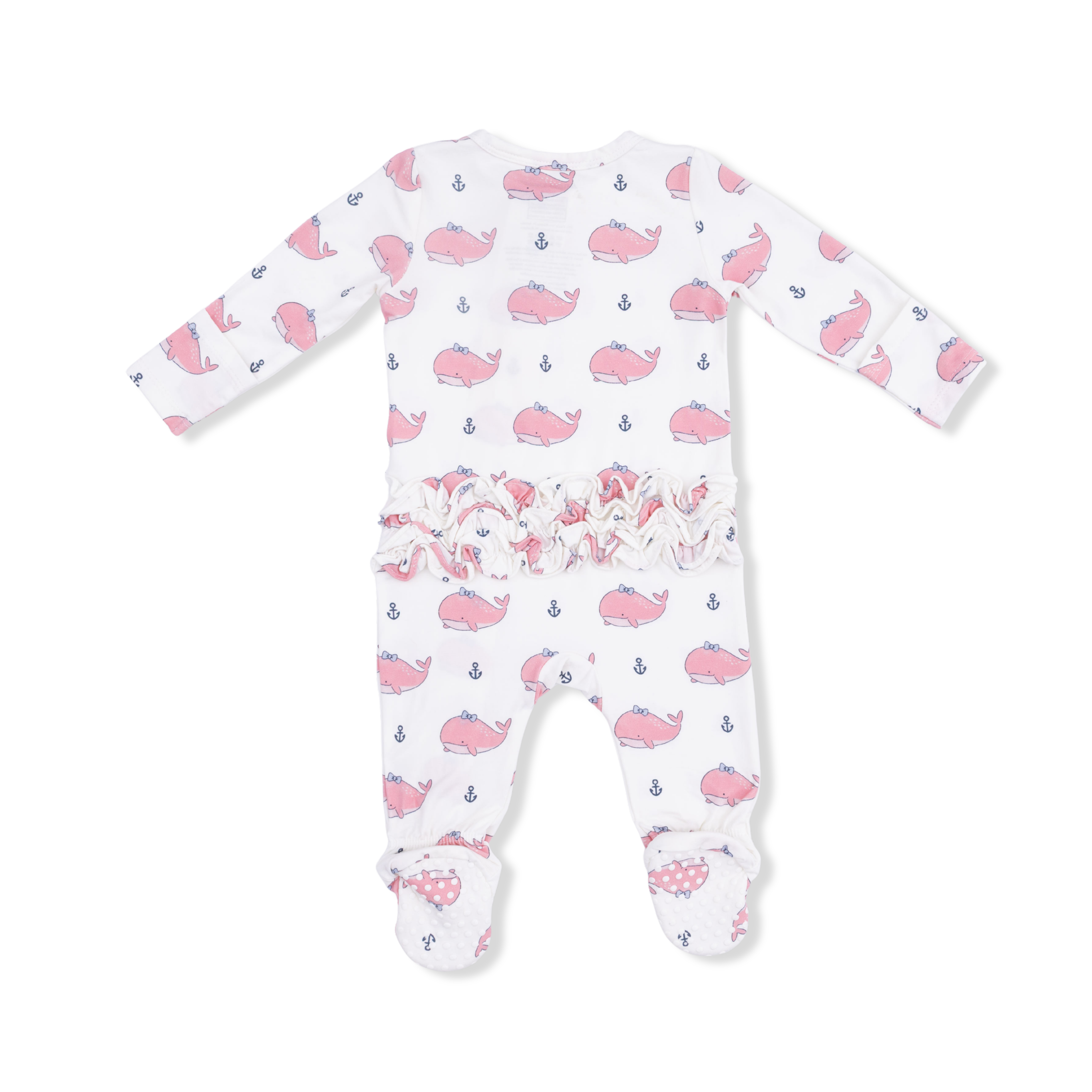 Bubly Whale 2 Way Ruffle Back Zipper Footie