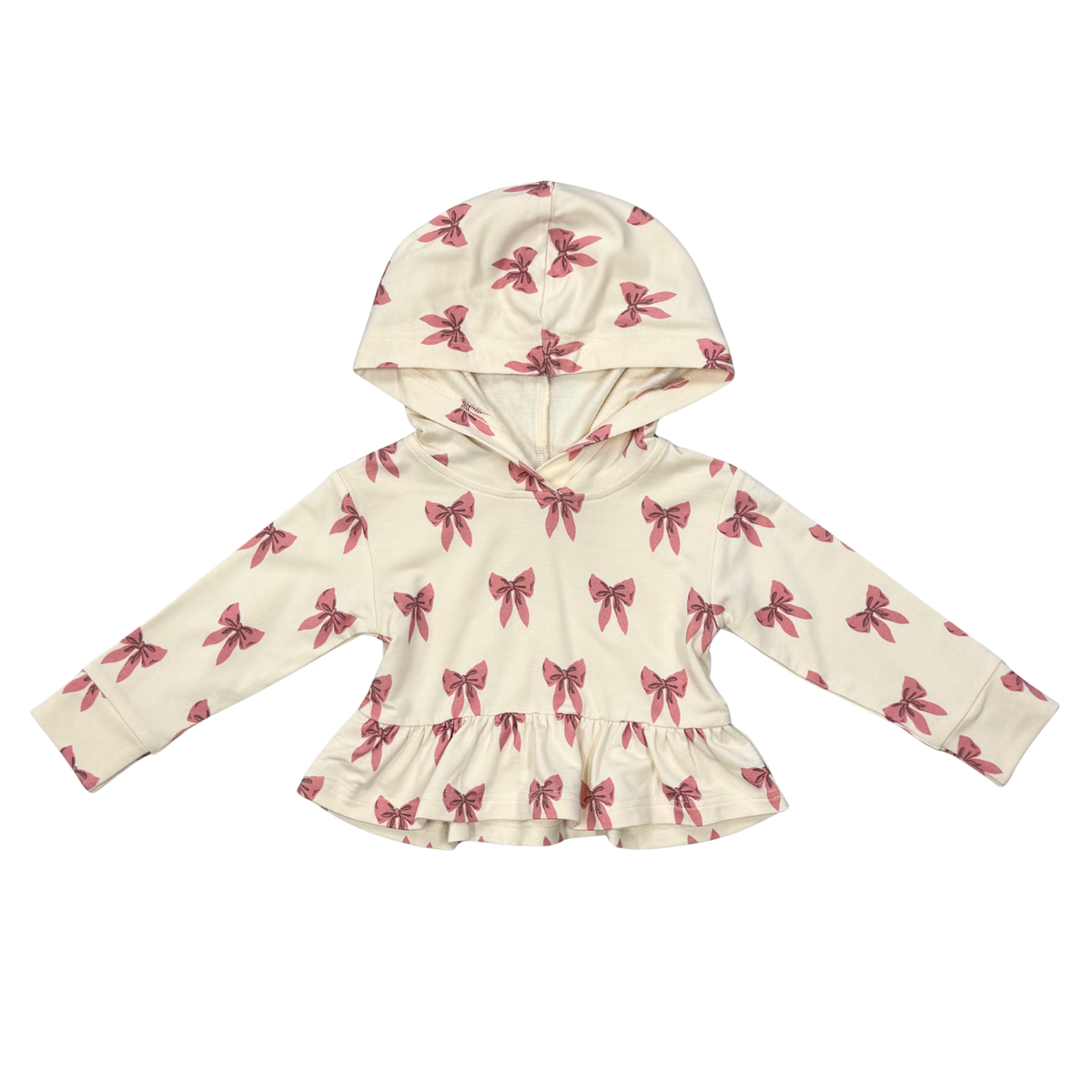 Rose Elegance Peplum Hoodie and Flare Pant Set